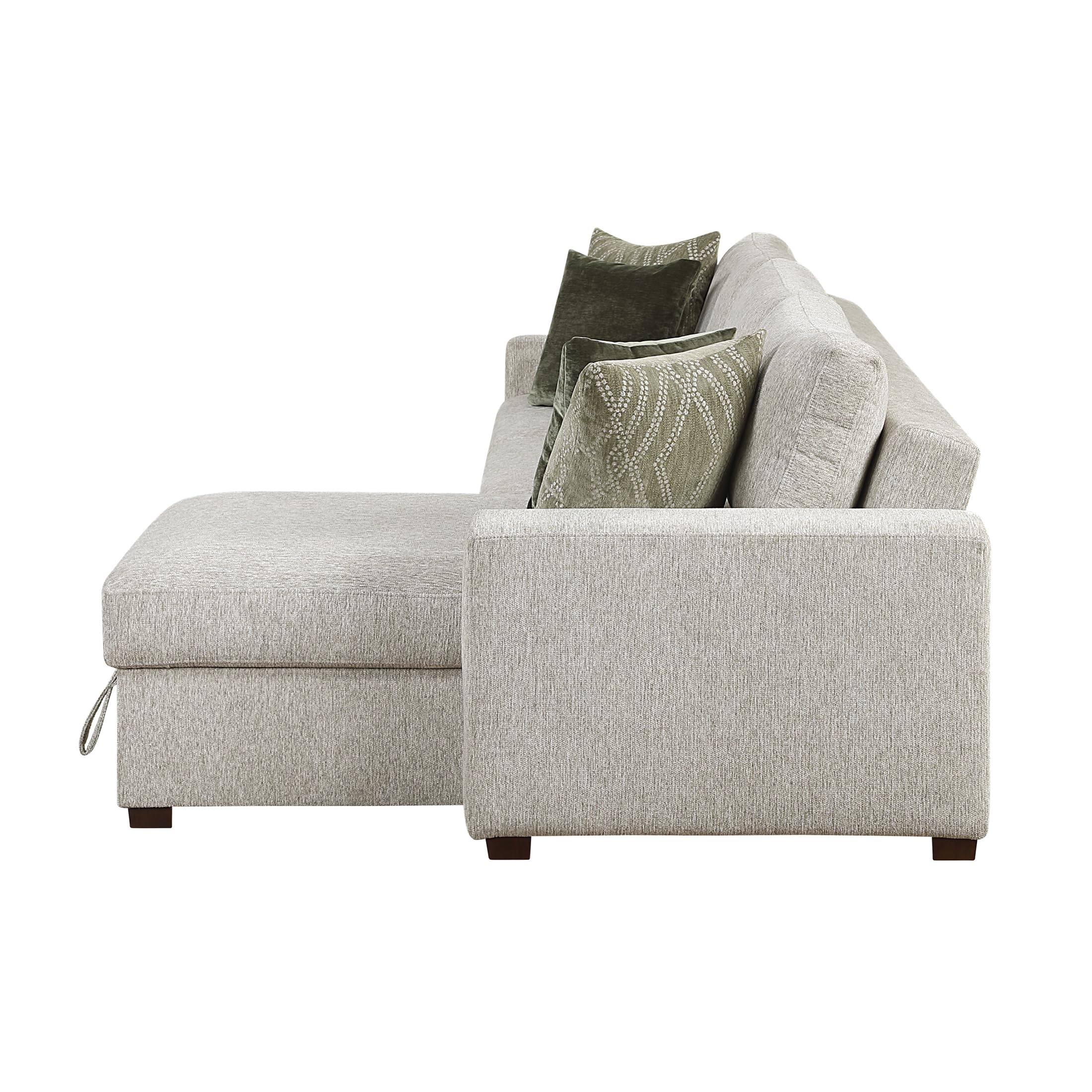 Lexicon 110.5 Inch Sectional Couches For Living Room-Modular Sectional Sofa with Pull Out Bed, 4 Pillows, Convertible Reversible Storage Chaise, Adjustable Backrests, L Shaped 3 Seater,Microfiber Sand - Image 14