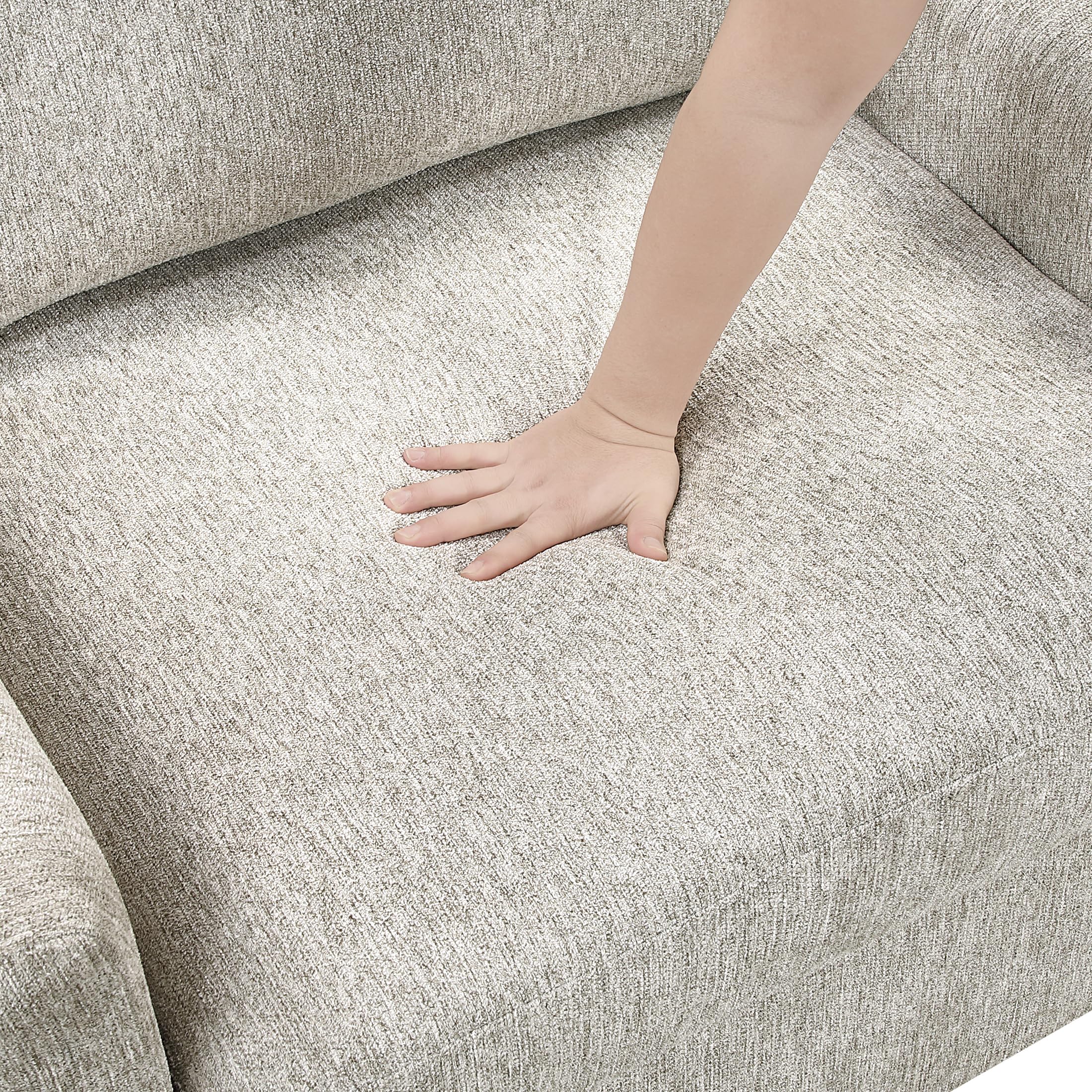 Lexicon 110.5 Inch Sectional Couches For Living Room-Modular Sectional Sofa with Pull Out Bed, 4 Pillows, Convertible Reversible Storage Chaise, Adjustable Backrests, L Shaped 3 Seater,Microfiber Sand - Image 16