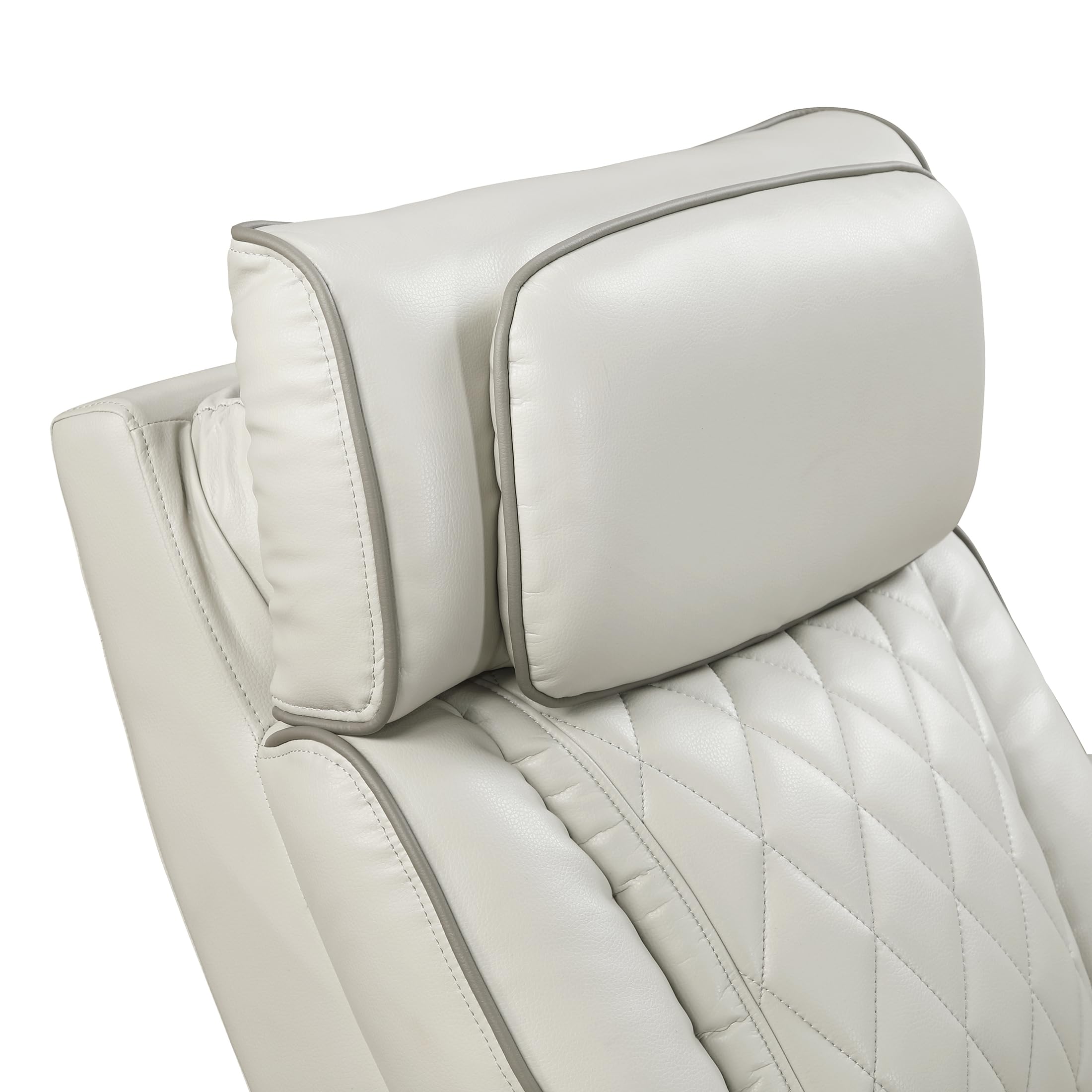 Lexicon 118" Power Reclining Sectional Sofa, Wall Hugger, 2 Recliner Seats, 2 Storage Arms, 2 Console Cup Holders, Power Headrests, Charging Ports, Wireless Speakers, LED Lighting, Faux Leather Taupe - Image 18