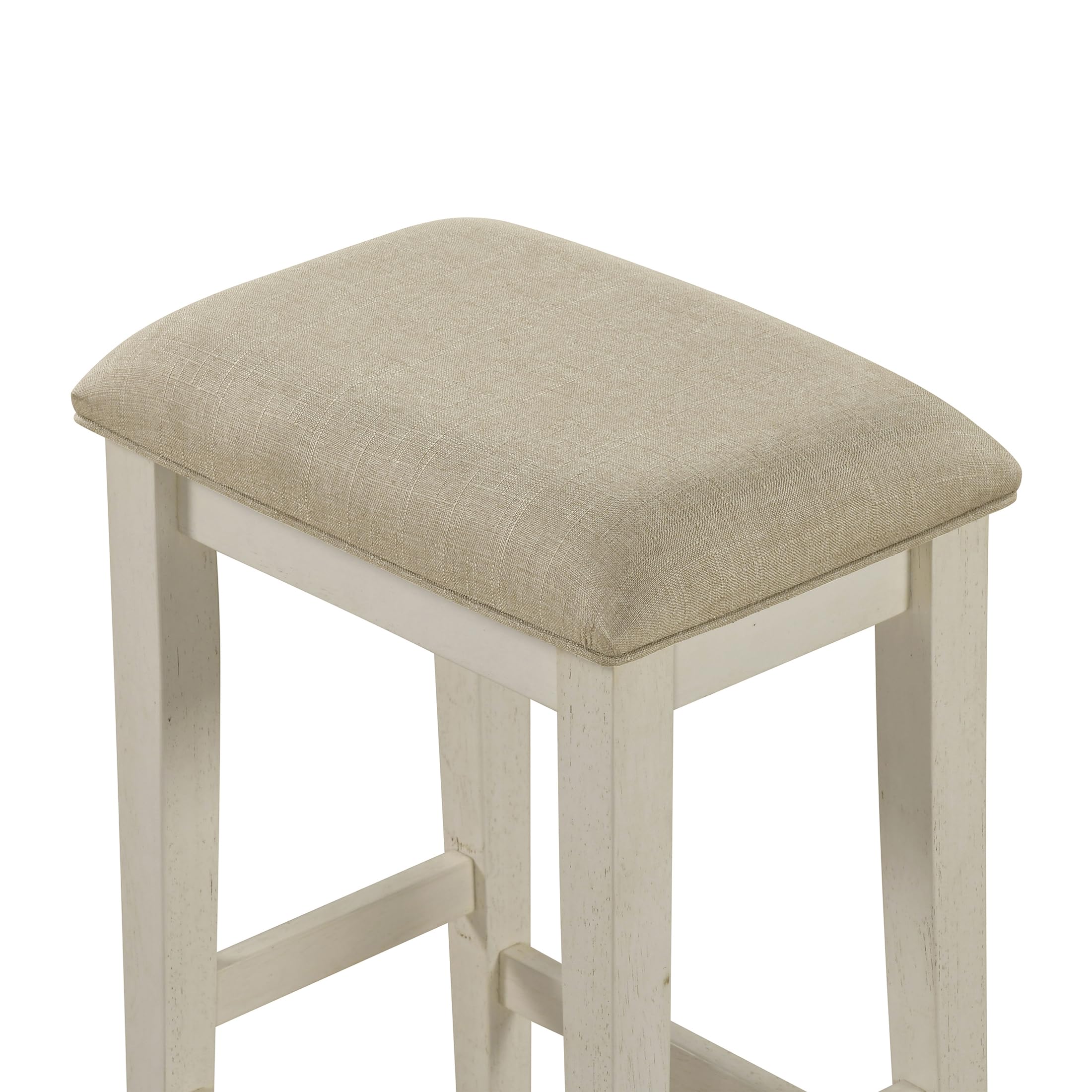 Lexicon 4 Piece Counter Height Bar Table with 3 Stools, Power Outlets, Rubberwood Frame Kitchen Table with 3 Padded Stools, Charging Ports for Small Spaces, Ash Veneer Walnut and Buttermilk Finish - Image 22