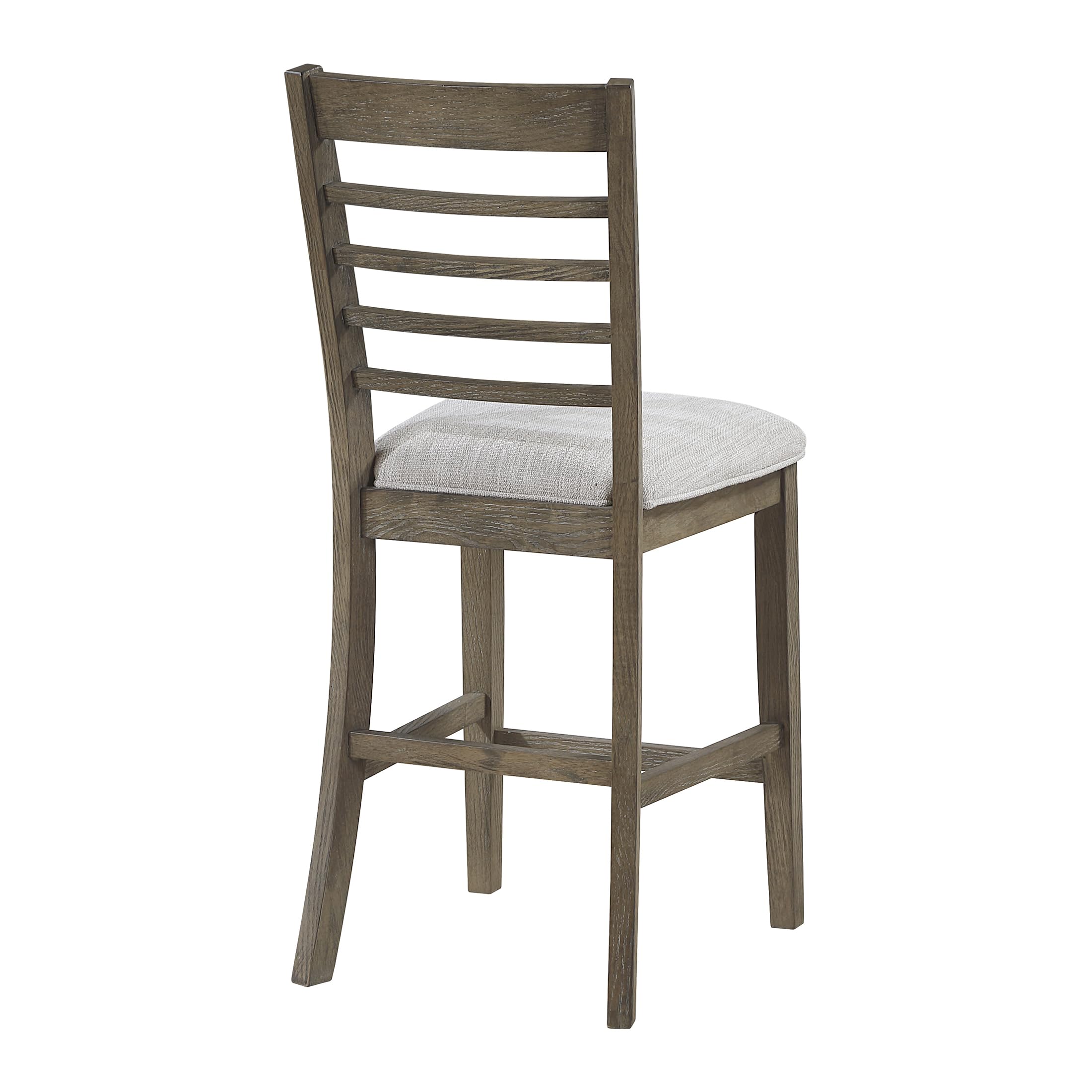 Lexicon 6 Piece Counter Height Dining Table Set, Wooden Counter Height Dining Room Set for 6, Including 1 Kitchen Table, 4 Upholstered Ladder Back Chairs and 1 Bench, Light Brown/Gray - Image 19