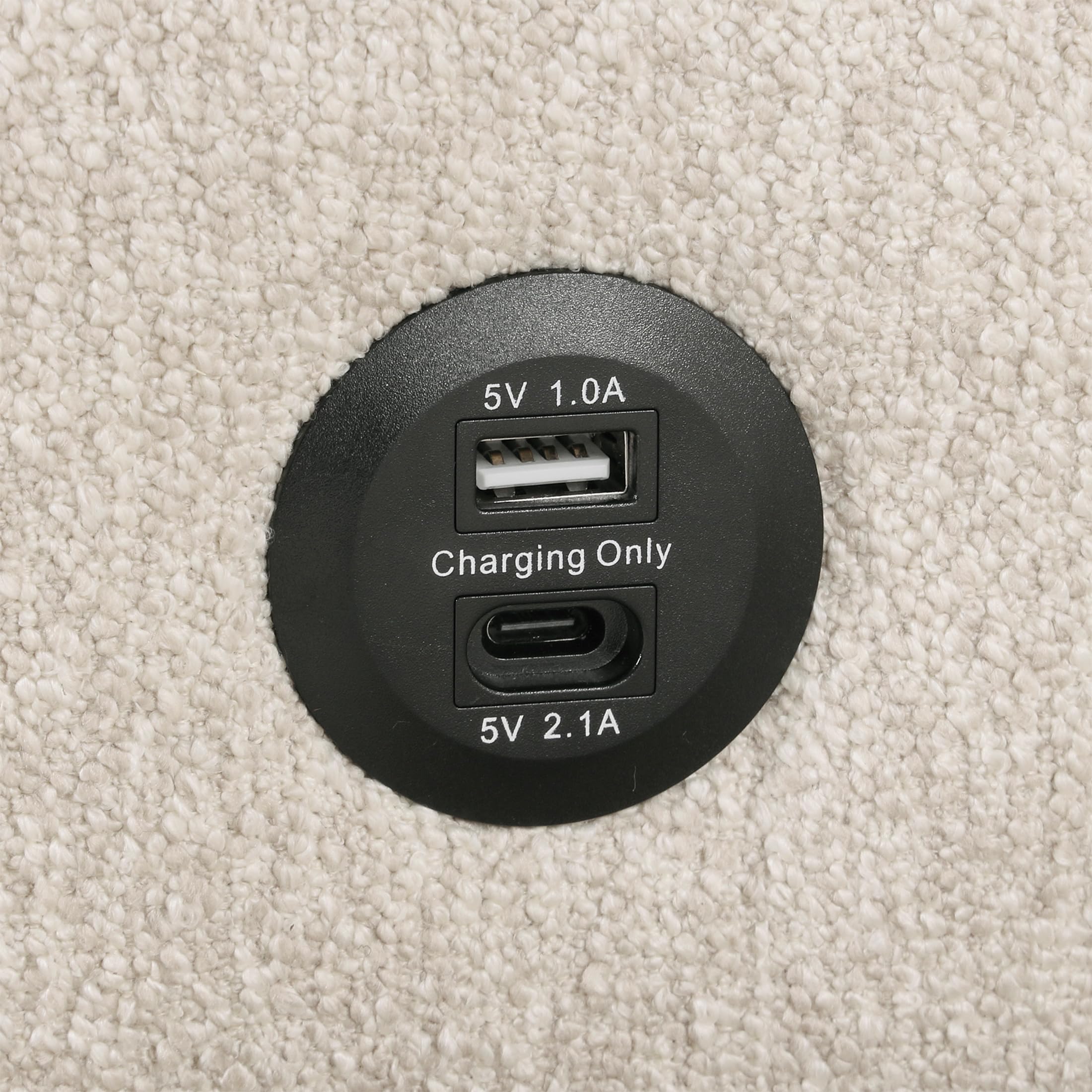 Lexicon 92.5" W L Shape Sectional Couch with Left Storage Chaise and Pull Out Sofa Bed, Sectional Sleeper Sofa with Memory Foam Seat Cushion, Charging Port, Storage Shelf for Living Room, Beige - Image 14