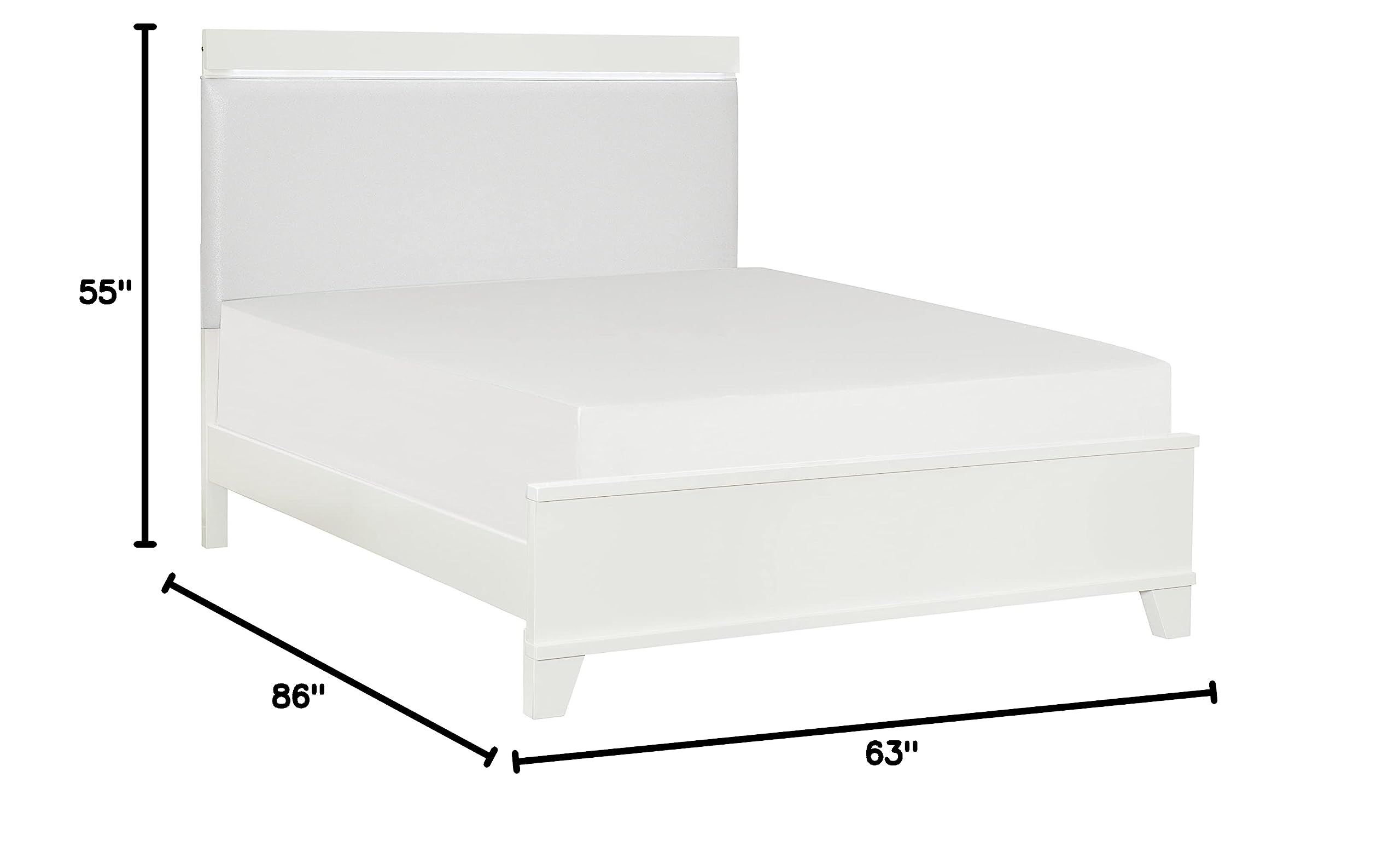 Lexicon Aemon Panel Bed, Queen, White - Image 6