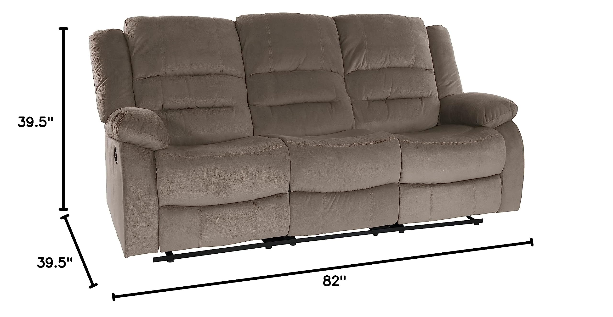 Lexicon Azrael Fabric Double Manual Reclining Sofa, 82" W, Chocolate - Image 3