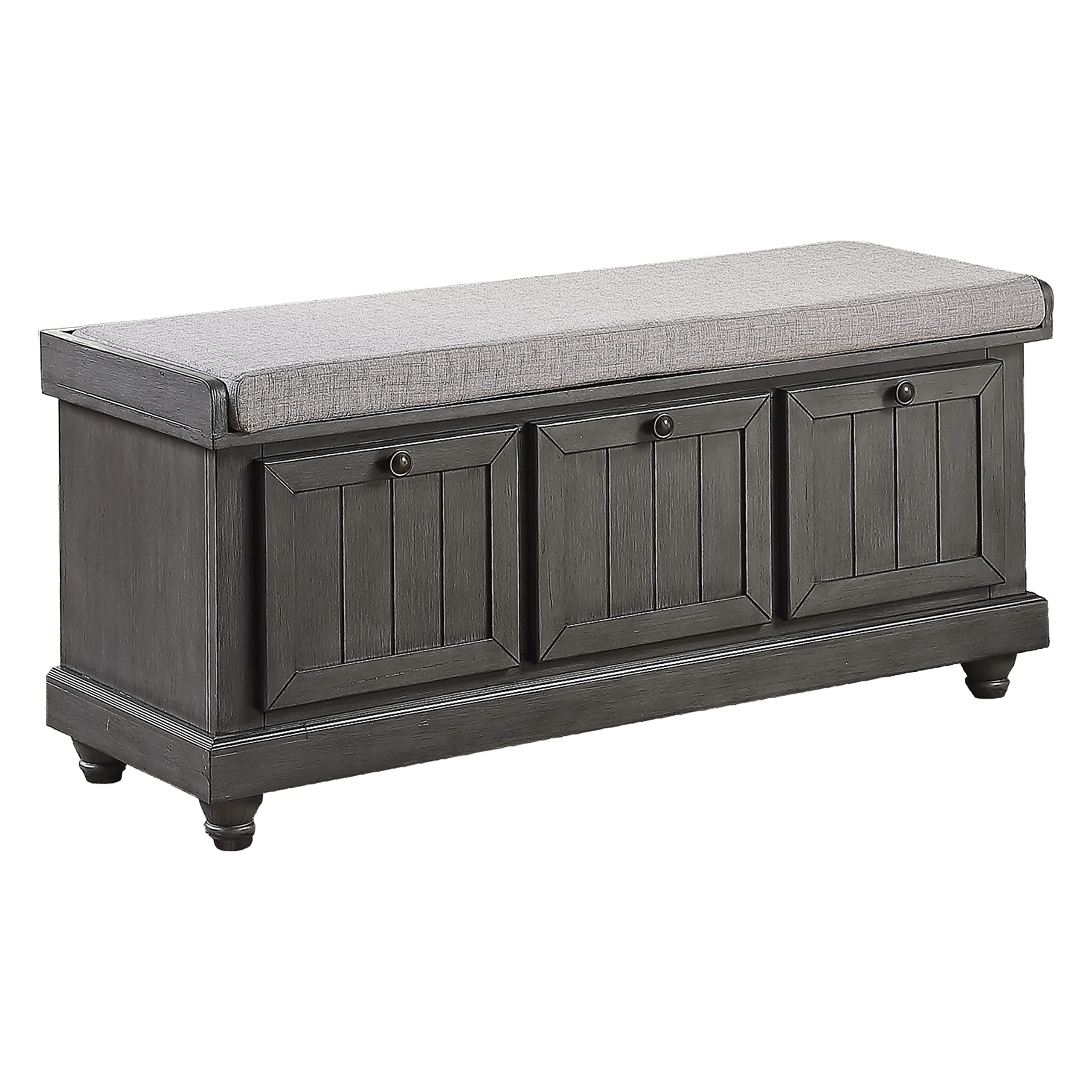 Lexicon Berryessa Lift-Top Storage Bench, Distressed Dark Gray - Image 3
