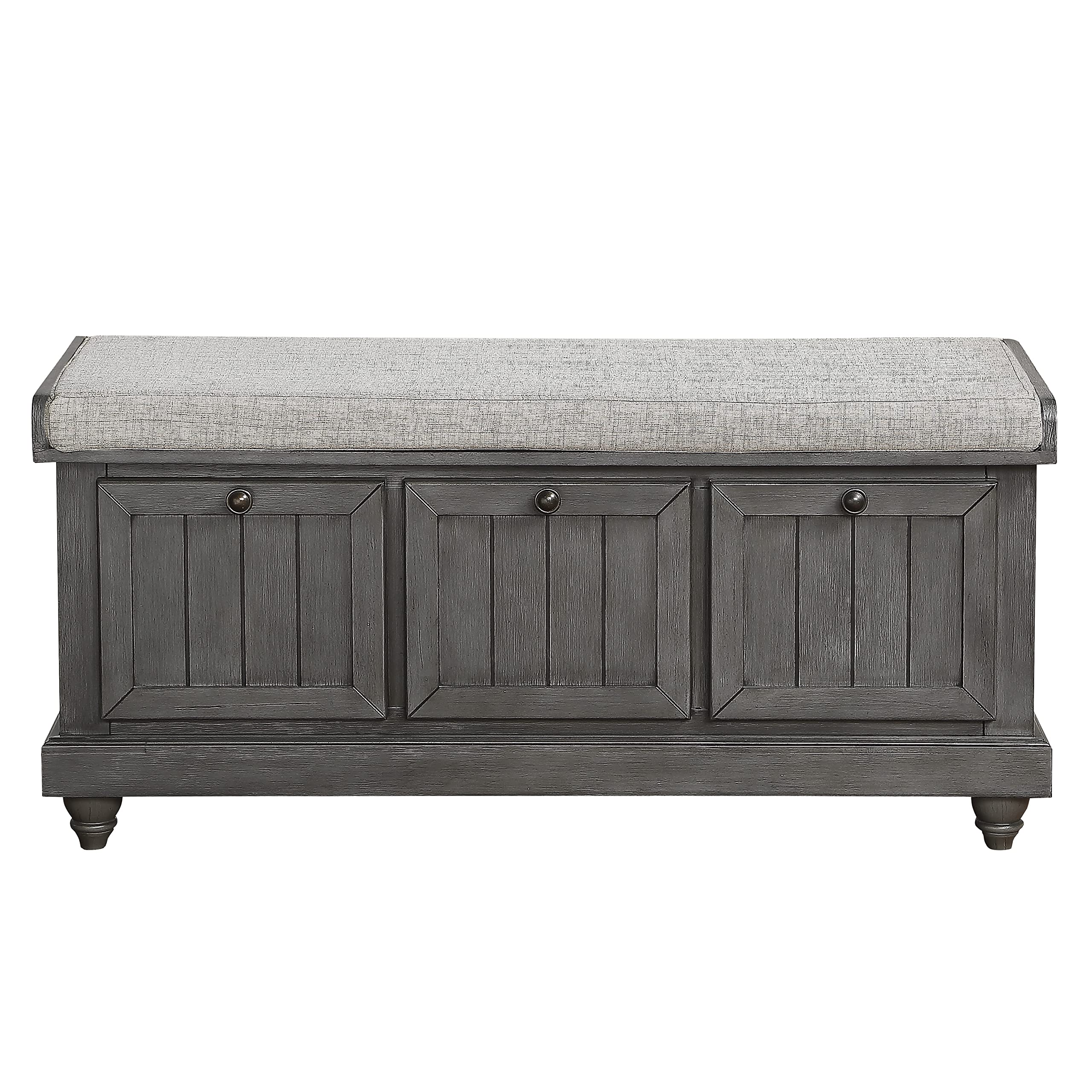 Lexicon Berryessa Lift-Top Storage Bench, Distressed Dark Gray - Image 4