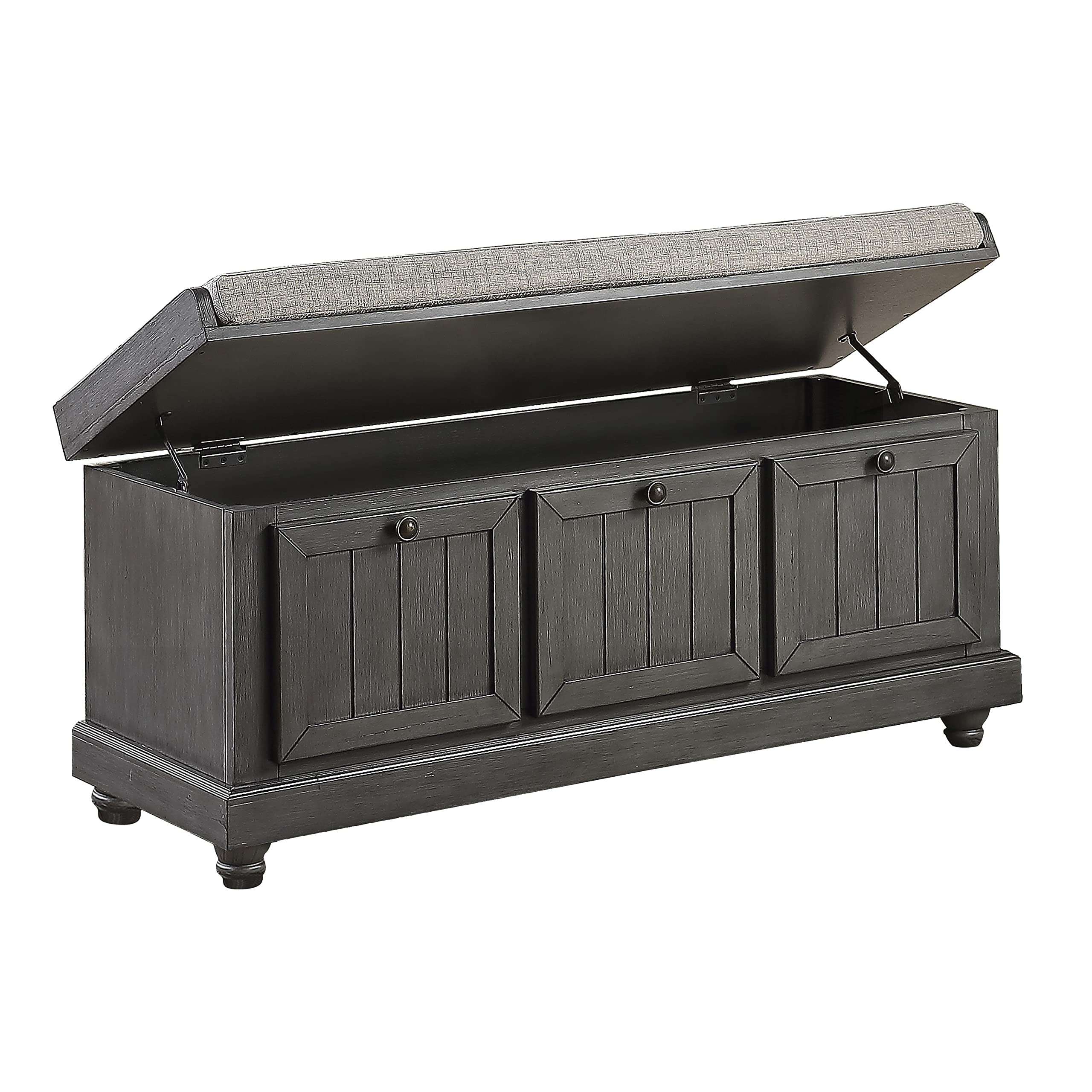 Lexicon Berryessa Lift-Top Storage Bench, Distressed Dark Gray - Image 5