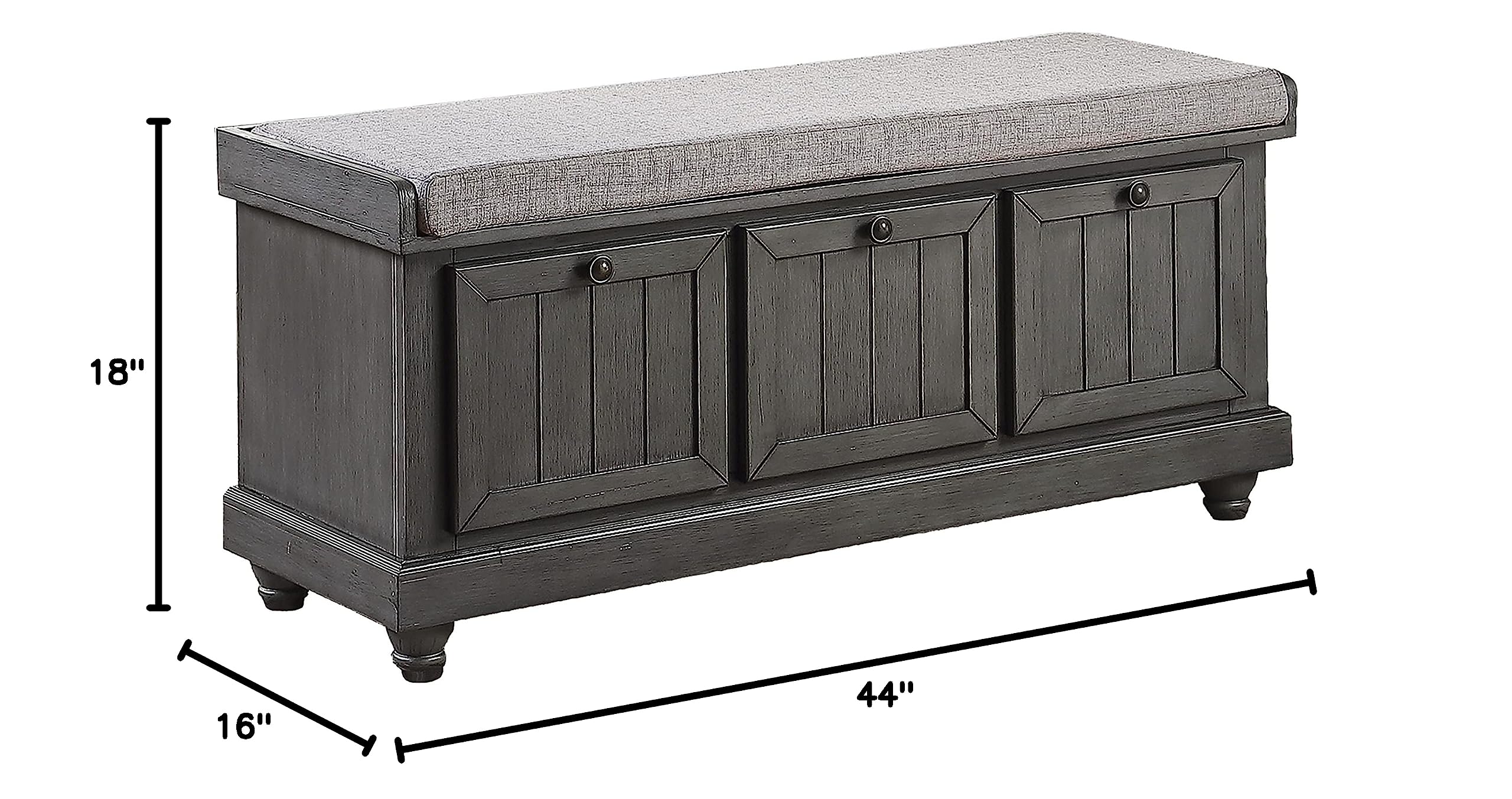 Lexicon Berryessa Lift-Top Storage Bench, Distressed Dark Gray - Image 8