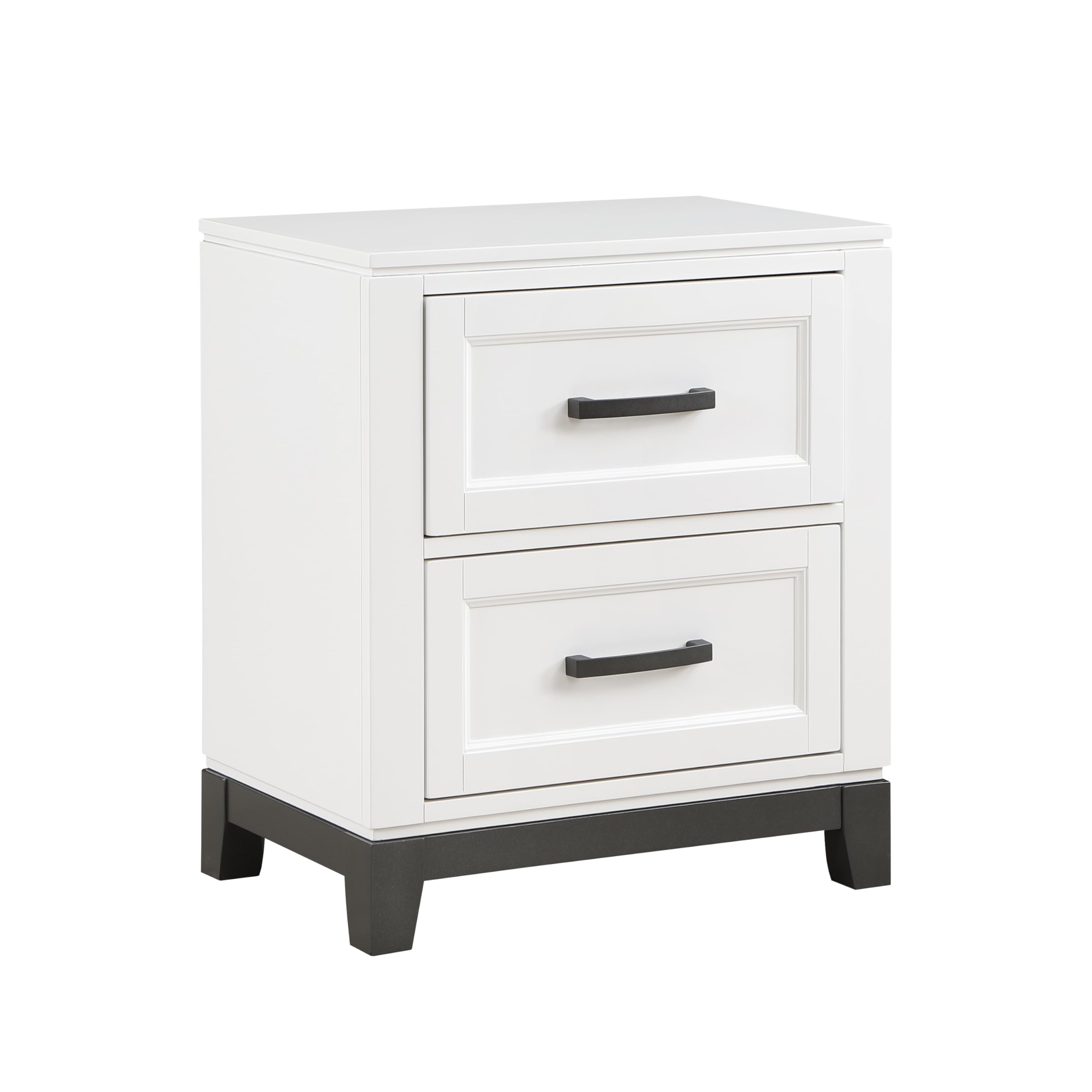 Lexicon Bertillon 2-Drawer Nightstand, White/Metallic Gray - Image 3