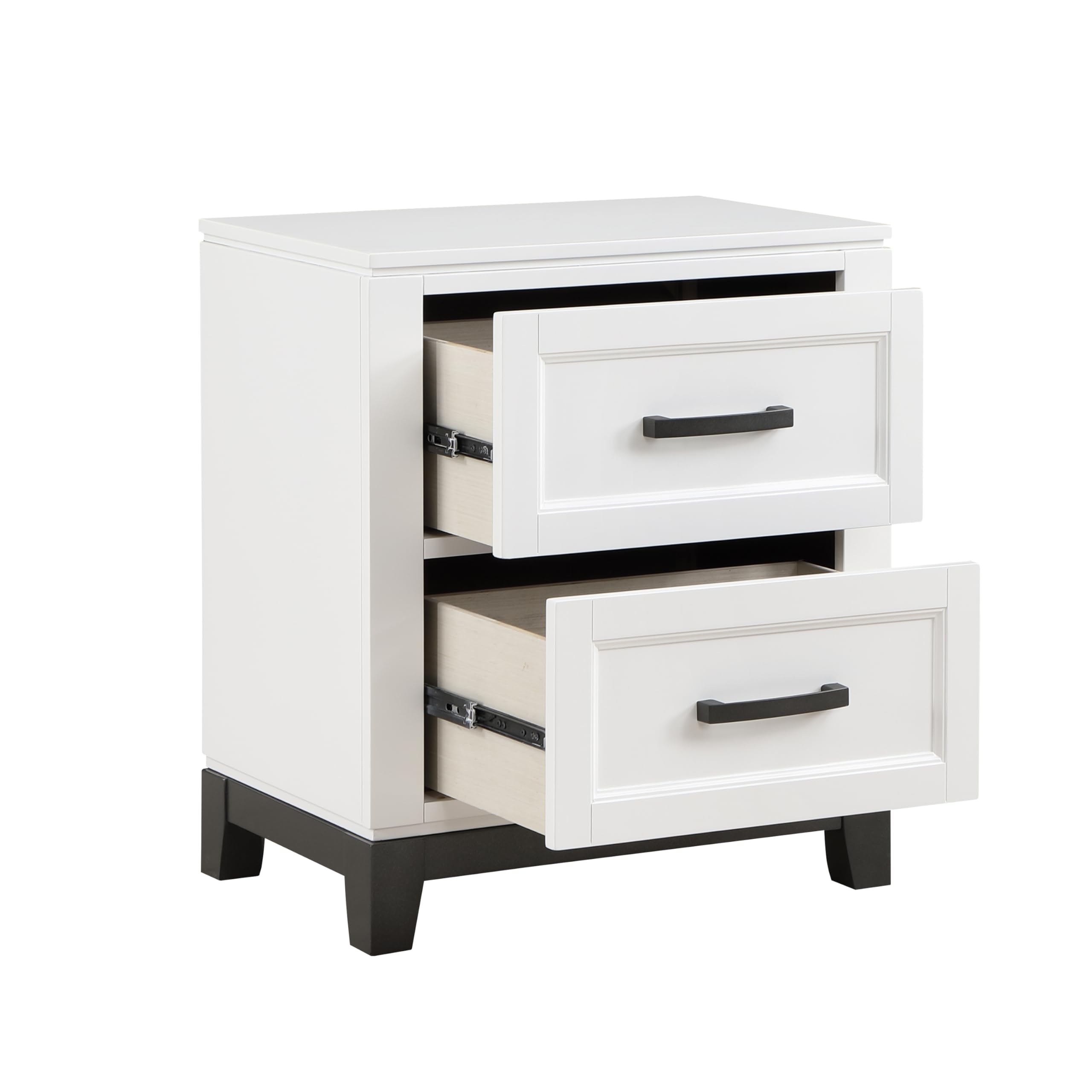 Lexicon Bertillon 2-Drawer Nightstand, White/Metallic Gray - Image 5