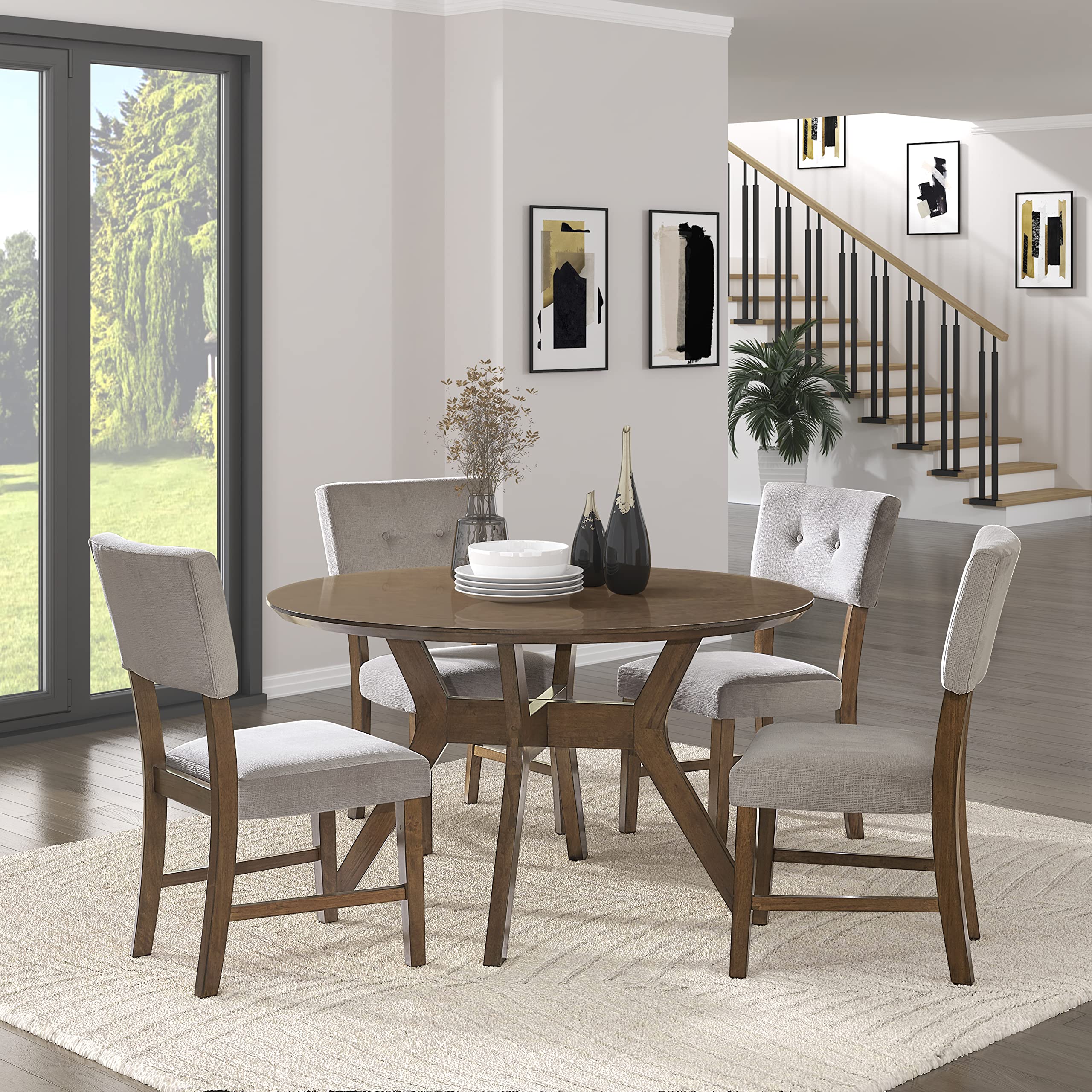 Lexicon Carlo Dining Chair (Set of 2), Gray/Light Oak - Image 5
