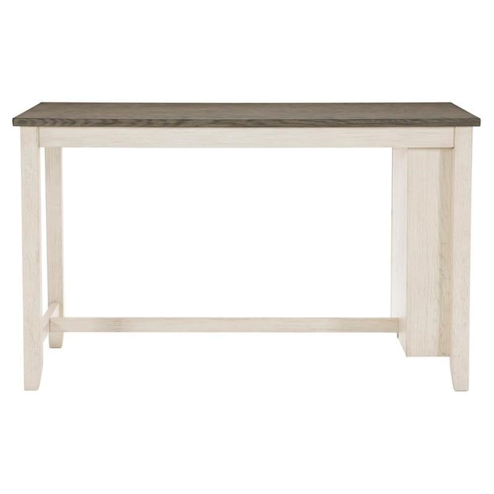 Lexicon Farmhouse Counter Height Table with Storage Shelves, Acacia Wood Frame Kitchen Table for 4 for Dining Room/Breakfast Nook/Living Room, Easy Assembly, Antique White & Wire-Brushed Rosy Brown - Image 4