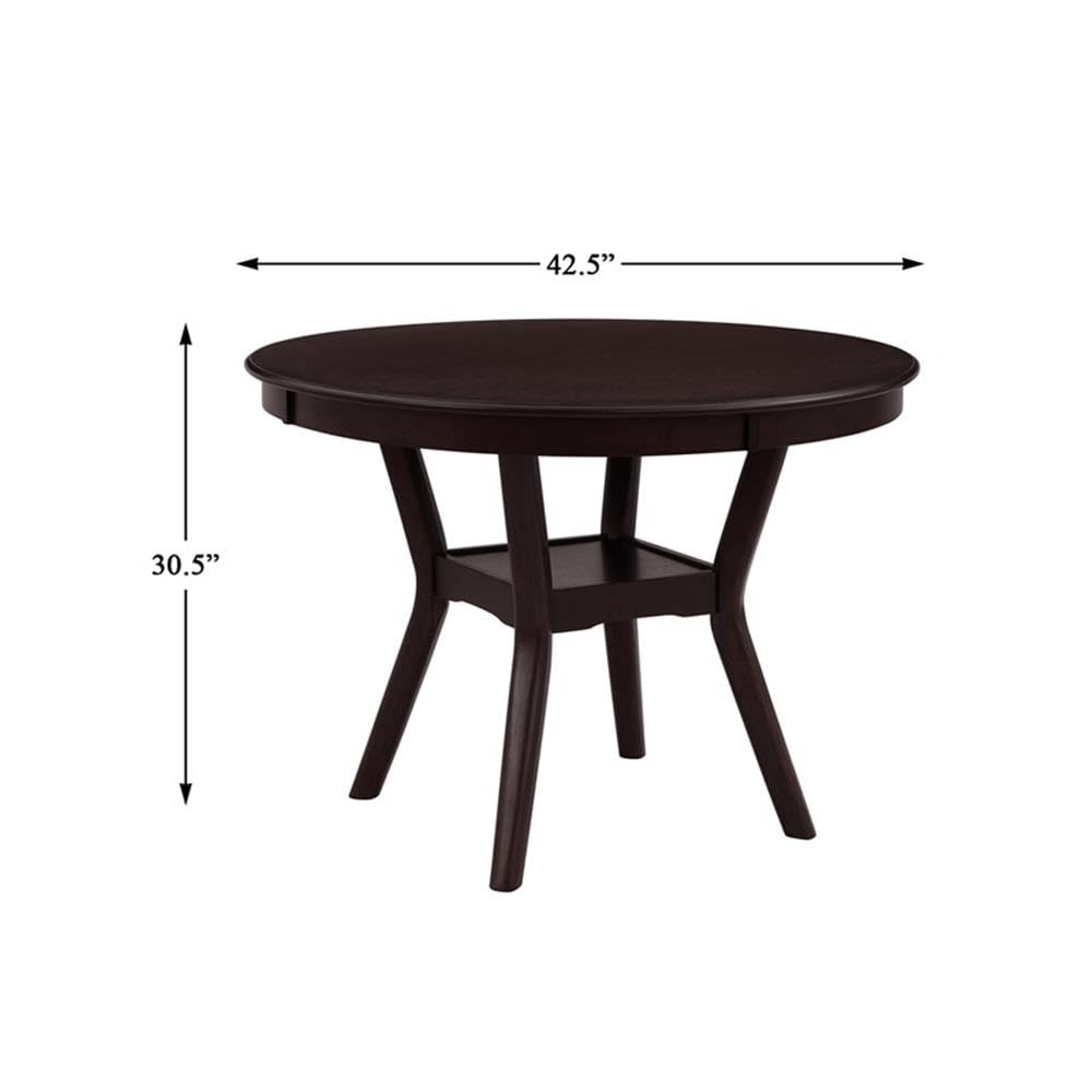 Lexicon Gresham 42.5" Dia Round Dining Table Set, 5-Piece Pack, Espresso - Image 8