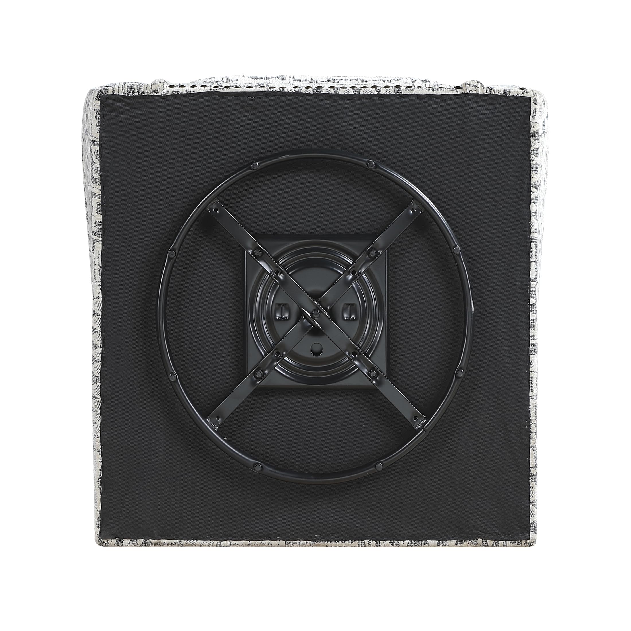 Lexicon Jacquard Swivel Accent Chair with Nailhead Trim - Rolled Arms, Removable Seat Cushion Cover, 360-Degree Metal Base Upholstered Swivel Chair for Living Room, Bedroom, Reading Nook, Gray - Image 11