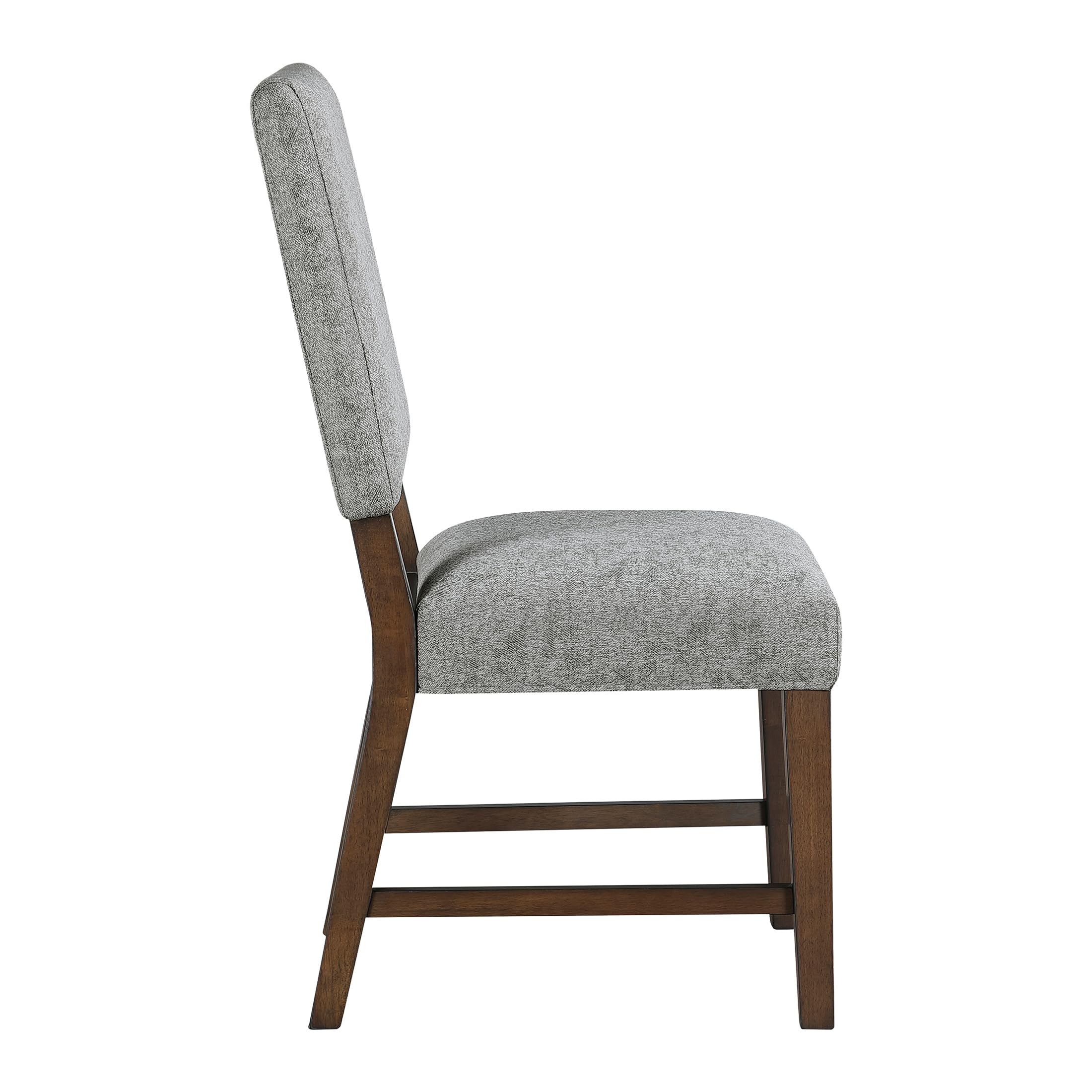 Lexicon Kitchen & Dining Room Chairs, Dining Chairs Set of 2, Linen Fabric Upholstered Dining Chairs, Solid Rubber Wood Armless Dining Chairs, Modern Dining Chair, Easy Assembly, Gray/Walnut - Image 6