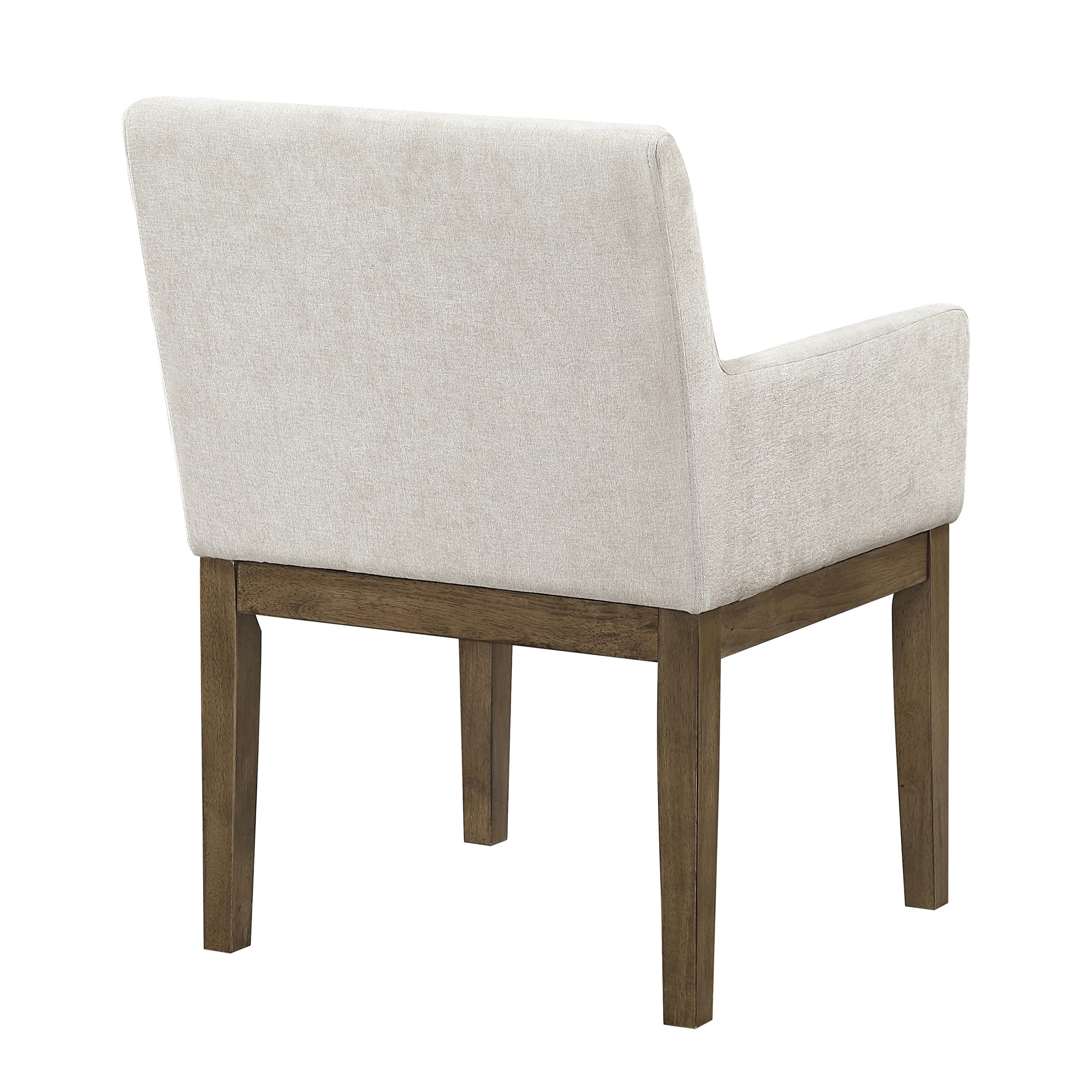 Lexicon Modern Dining Chairs with Arms Set of 2 - Textured Fabric Upholstered Side Chair, Solid Wood Legs, Small Accent Seating for Dining Room Table, Kitchen, Living Room, Easy Assembly, Brown Gray - Image 9