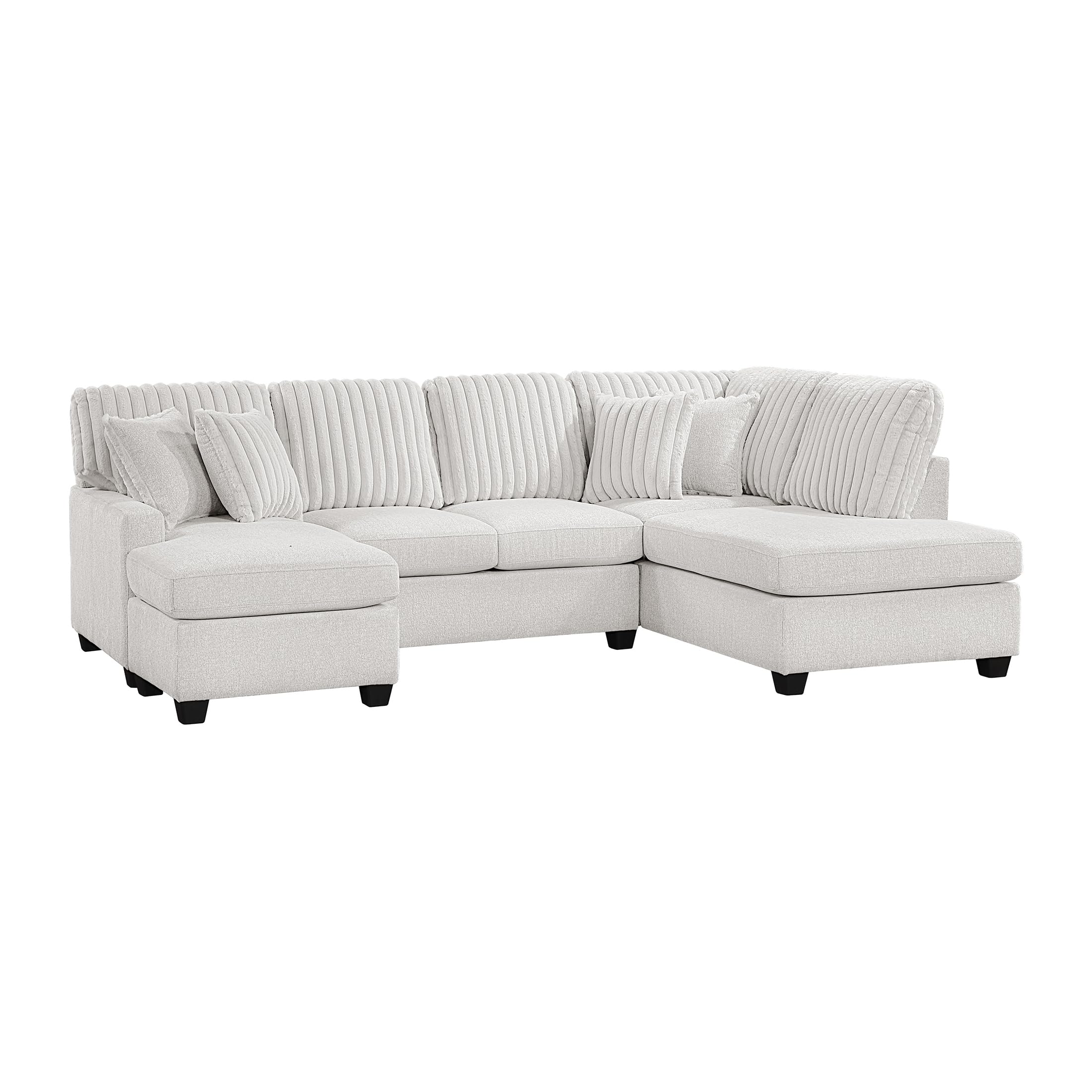 Lexicon Modern Sectional Sofa with Left Chaise, Chenille & Corduroy Upholstery, Reversible Cushions, Removable Covers, 4 Pillows, U Shape Sectional Sofa for Living Room, Taupe - Image 6