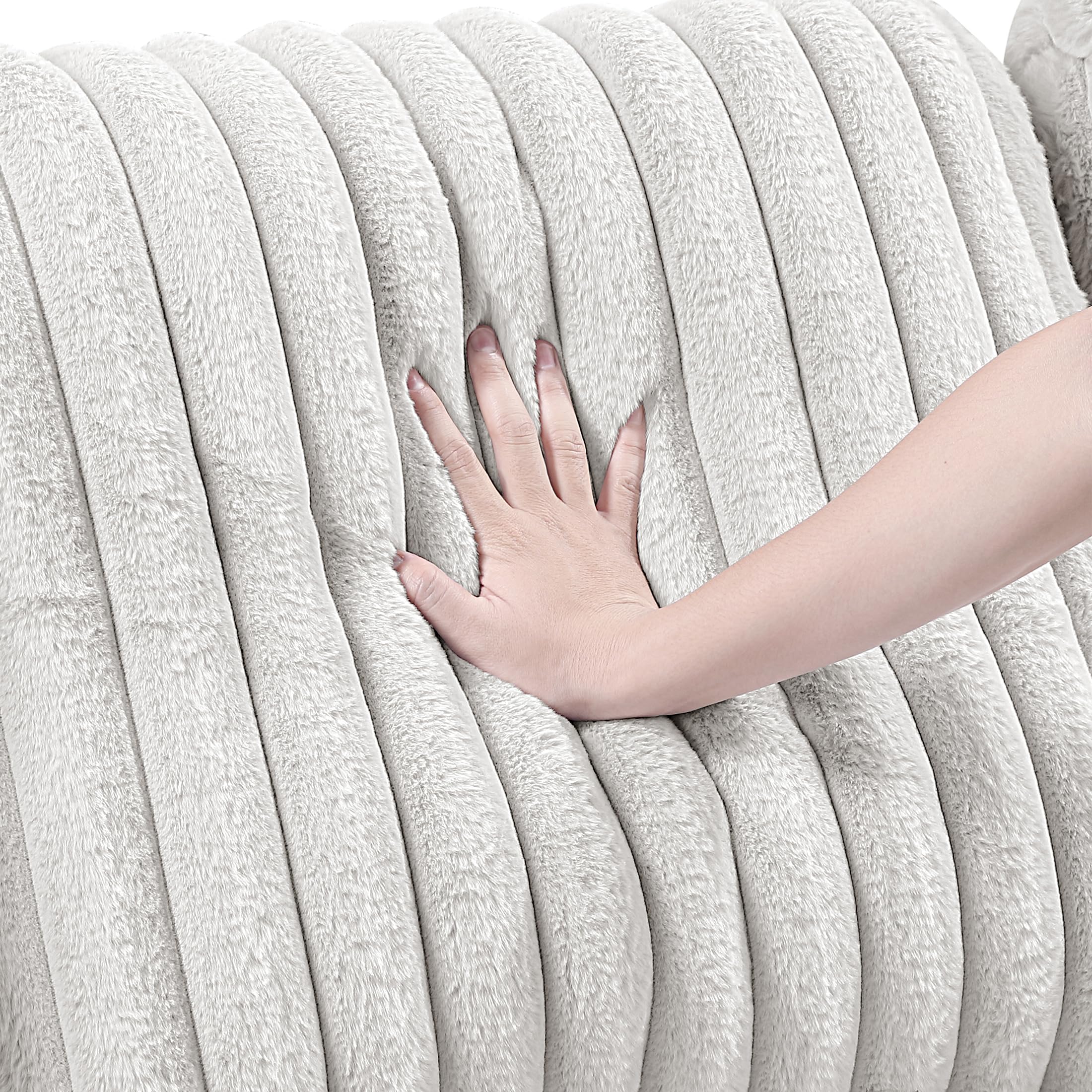 Lexicon Modern Sectional Sofa with Left Chaise, Chenille & Corduroy Upholstery, Reversible Cushions, Removable Covers, 4 Pillows, U Shape Sectional Sofa for Living Room, Taupe - Image 9