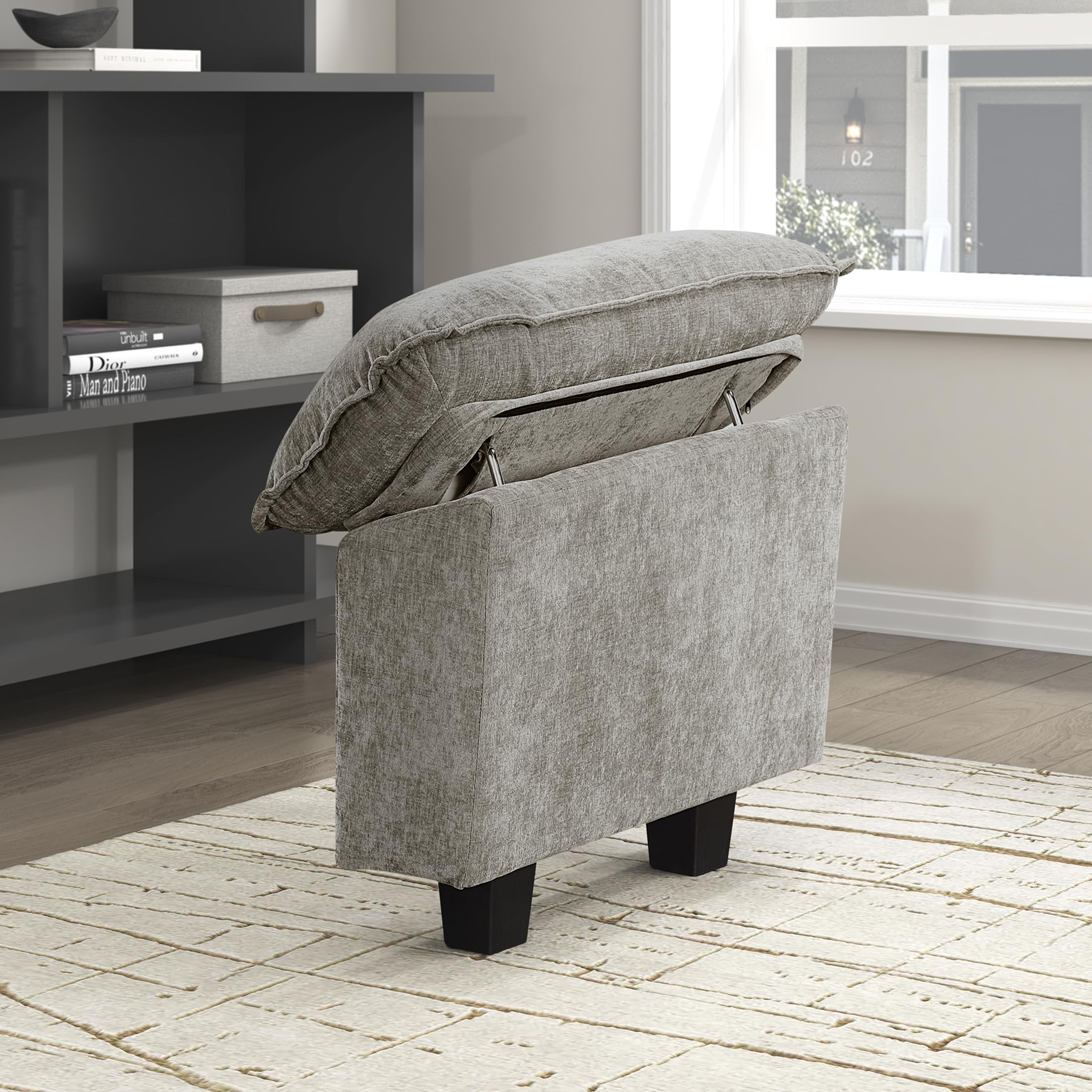 Lexicon Modular Sectional Sofa, Module for Sectional Couch, 2 Arms with Adjustable Pillow Top Set, Left and Right Sofa Arm, Soft Upholstery, Durable Frame, Customizable Comfort, Chenille Dark Pewter - Image 10