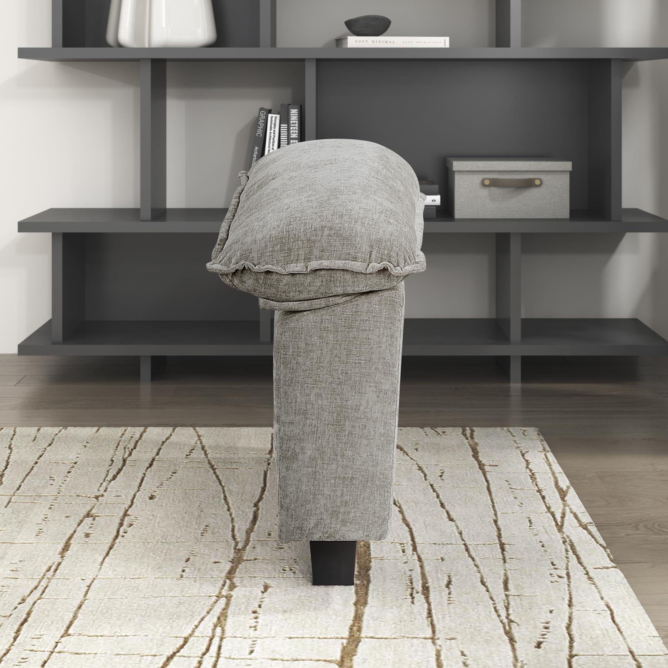 Lexicon Modular Sectional Sofa, Module for Sectional Couch, 2 Arms with Adjustable Pillow Top Set, Left and Right Sofa Arm, Soft Upholstery, Durable Frame, Customizable Comfort, Chenille Dark Pewter - Image 9