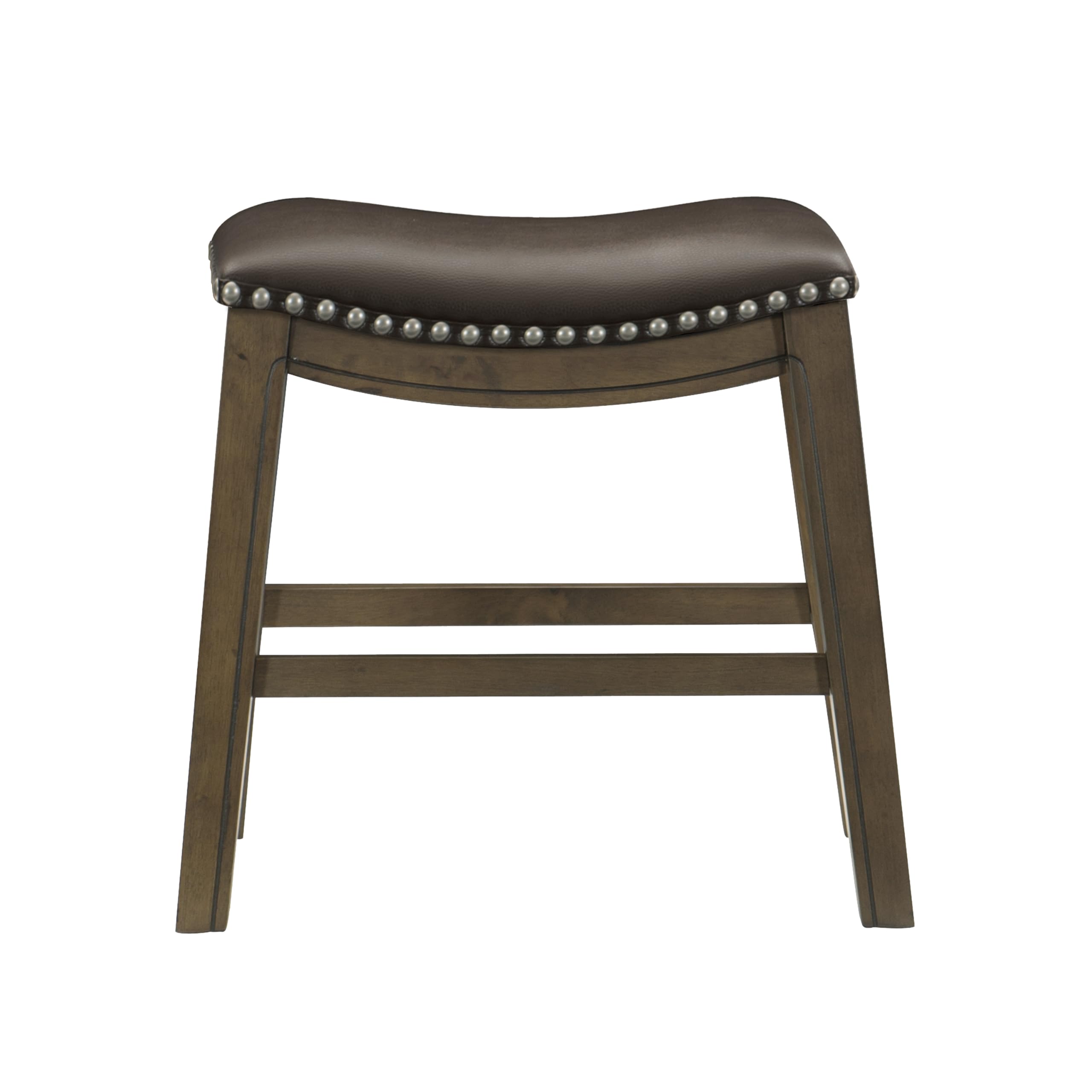 Lexicon Ordway Solid Wood Dining Height Stools - Saddle Table Height Stools for Transitional Dining Versatile Kitchen Seating Options, Perfect for Casual Entertaining Spaces, 19" SH, Brown - Image 4