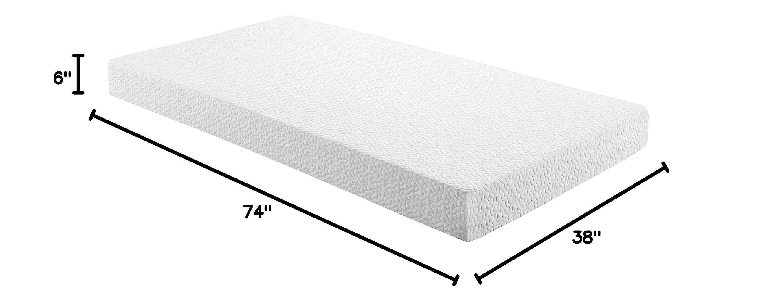 Lexicon Pelham 6-Inch Gel Infused Memory Foam Mattress, Twin, White - Image 6