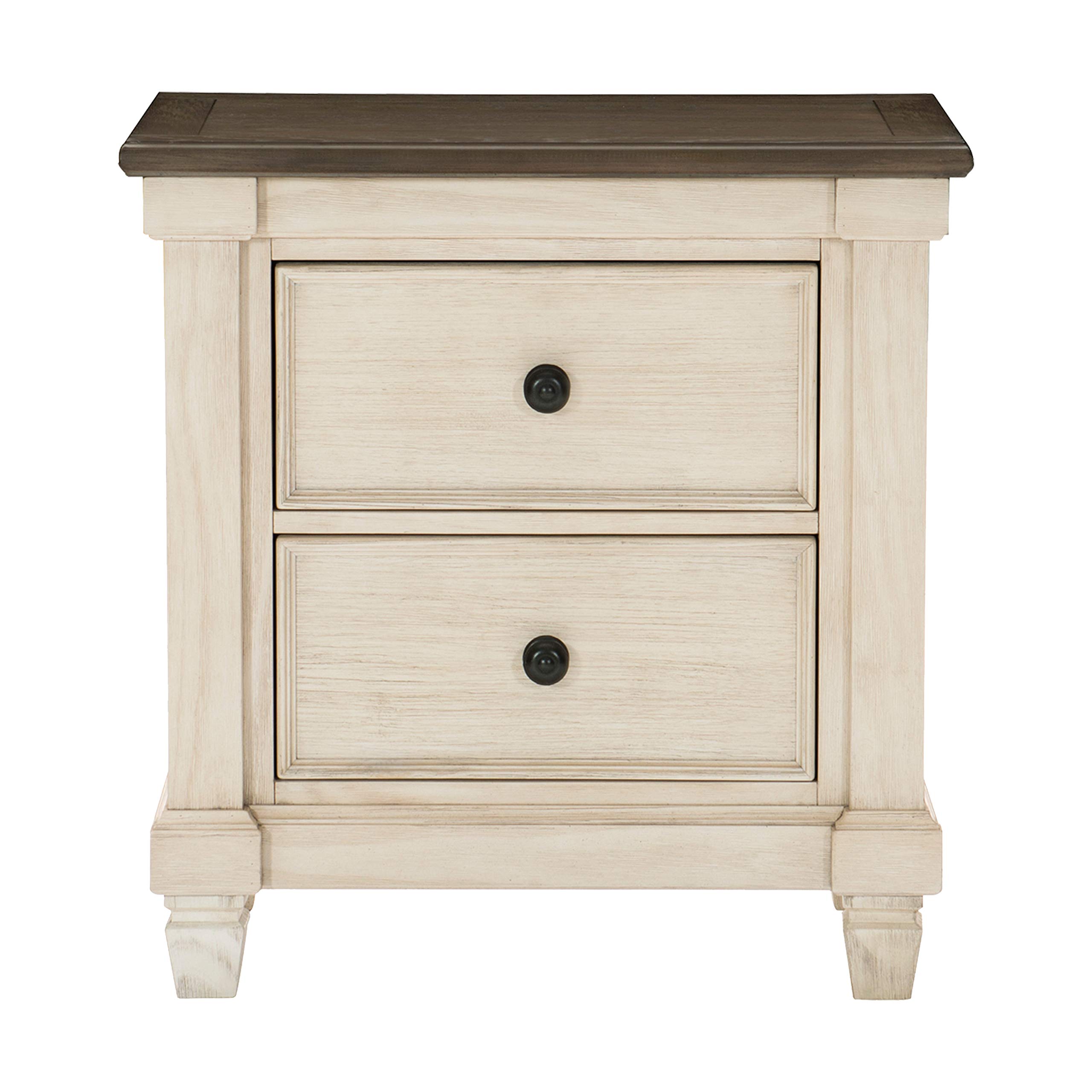 Lexicon Penza 2-Drawer Nightstand, Antique White/Rosy Brown - Image 4
