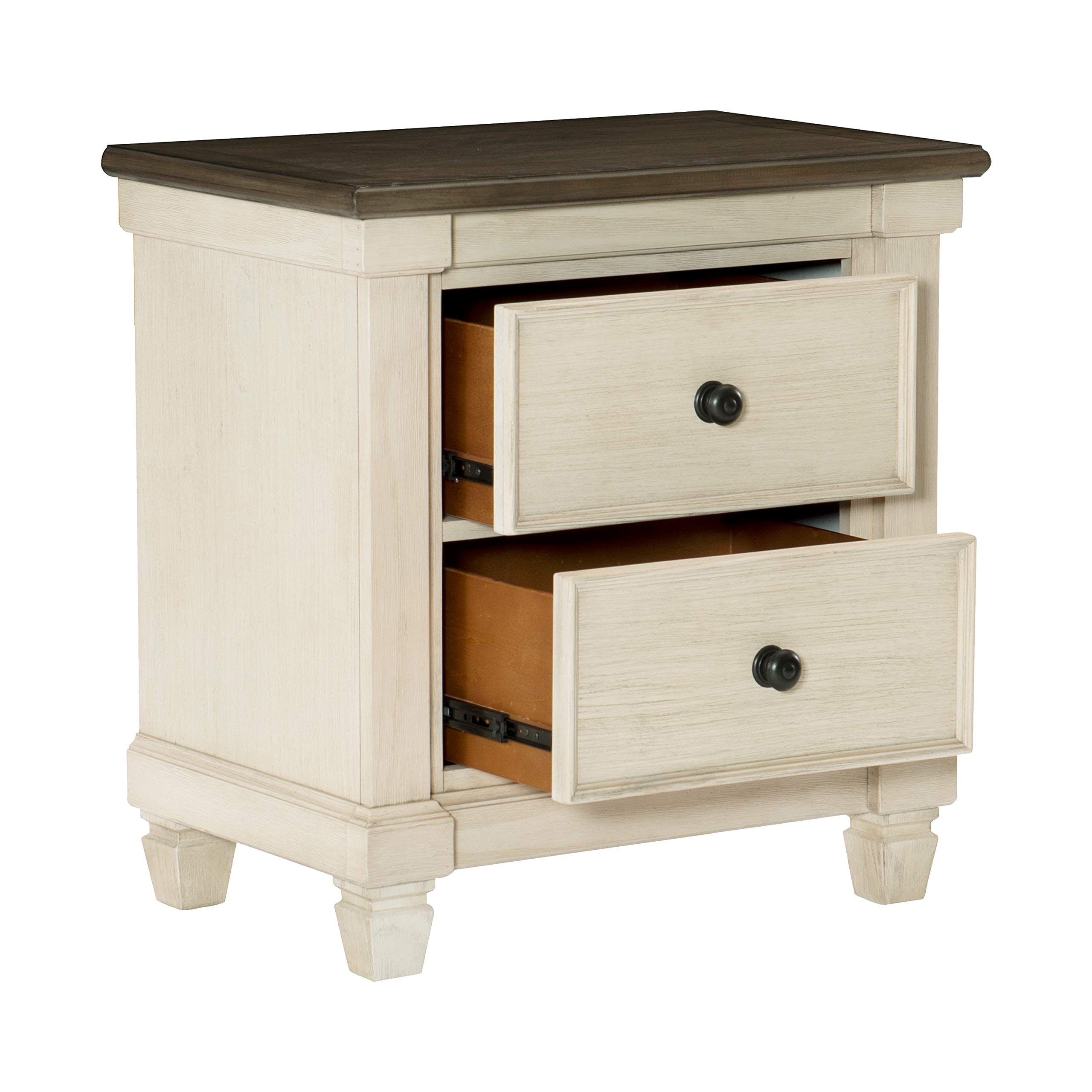 Lexicon Penza 2-Drawer Nightstand, Antique White/Rosy Brown - Image 5