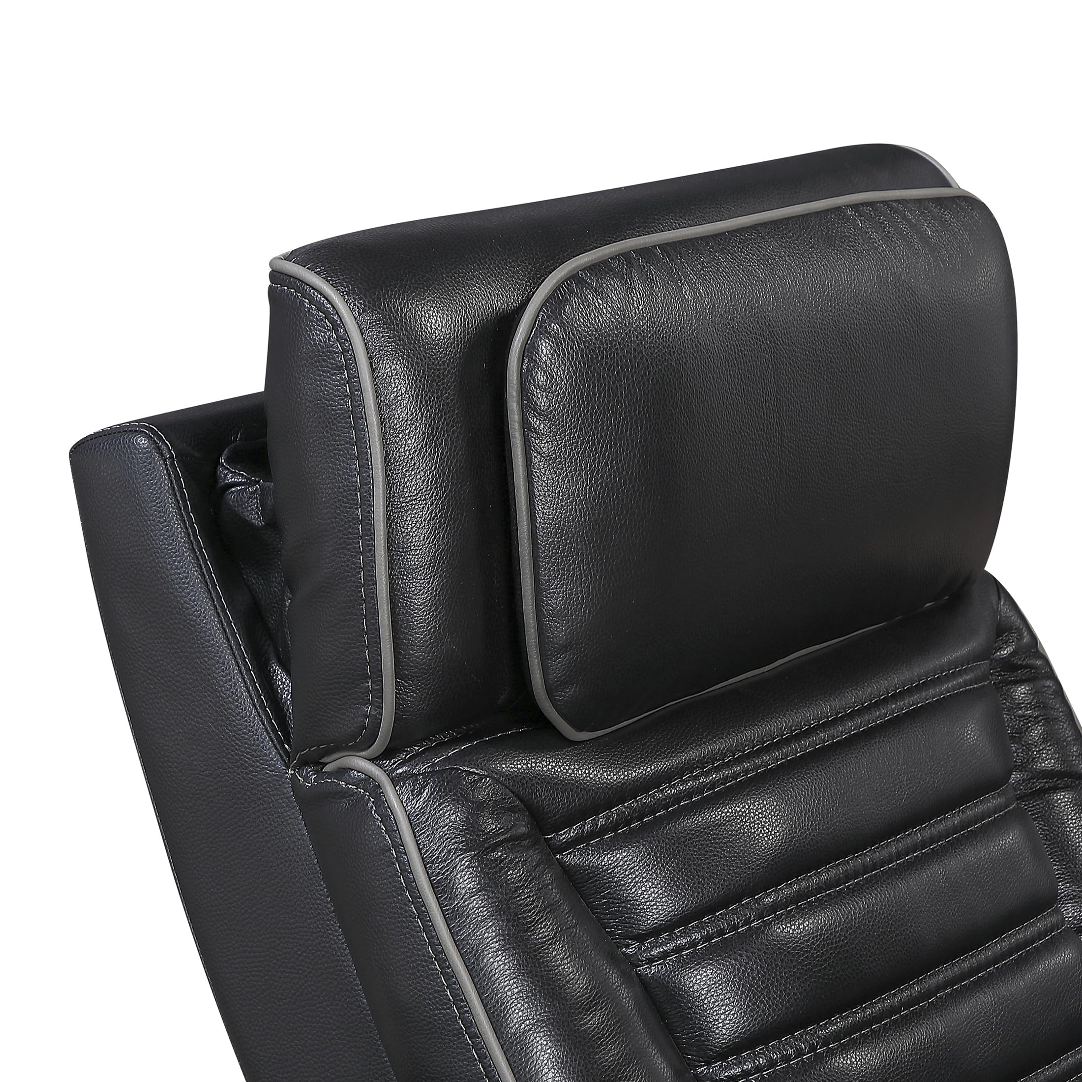 Lexicon Power Recliner Chair-with Heat/Massage/Headrest/Storage Arms/Cup Holders/LED Lights and Charging Ports, Top Grain Leather Match Wall Hugger Power Reclining Chair for Adults, Black - Image 22