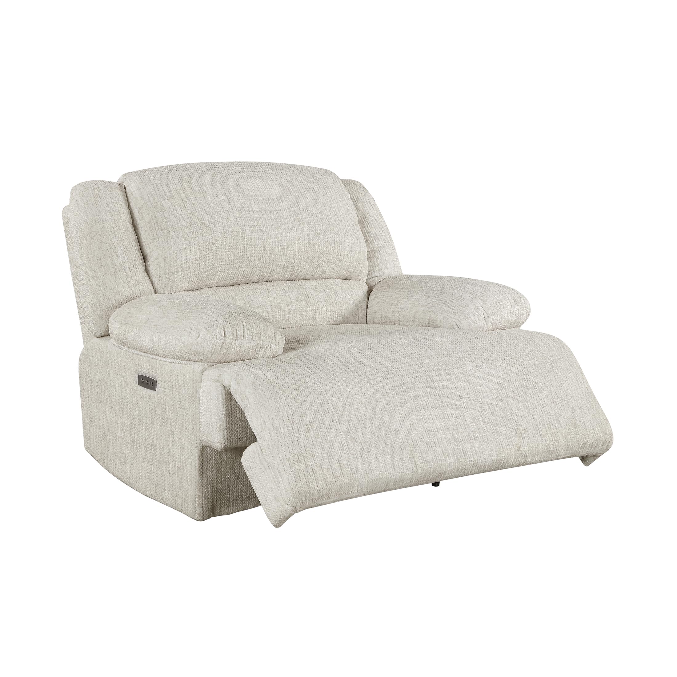 Lexicon Power Reclining Chair-Textured Microfiber Wall Hugger Recliner with Charging Ports, Pillow Top Arms, for Living Room/Theater Seating/Apartment, Easy Assembly, Vanilla Beige - Image 11