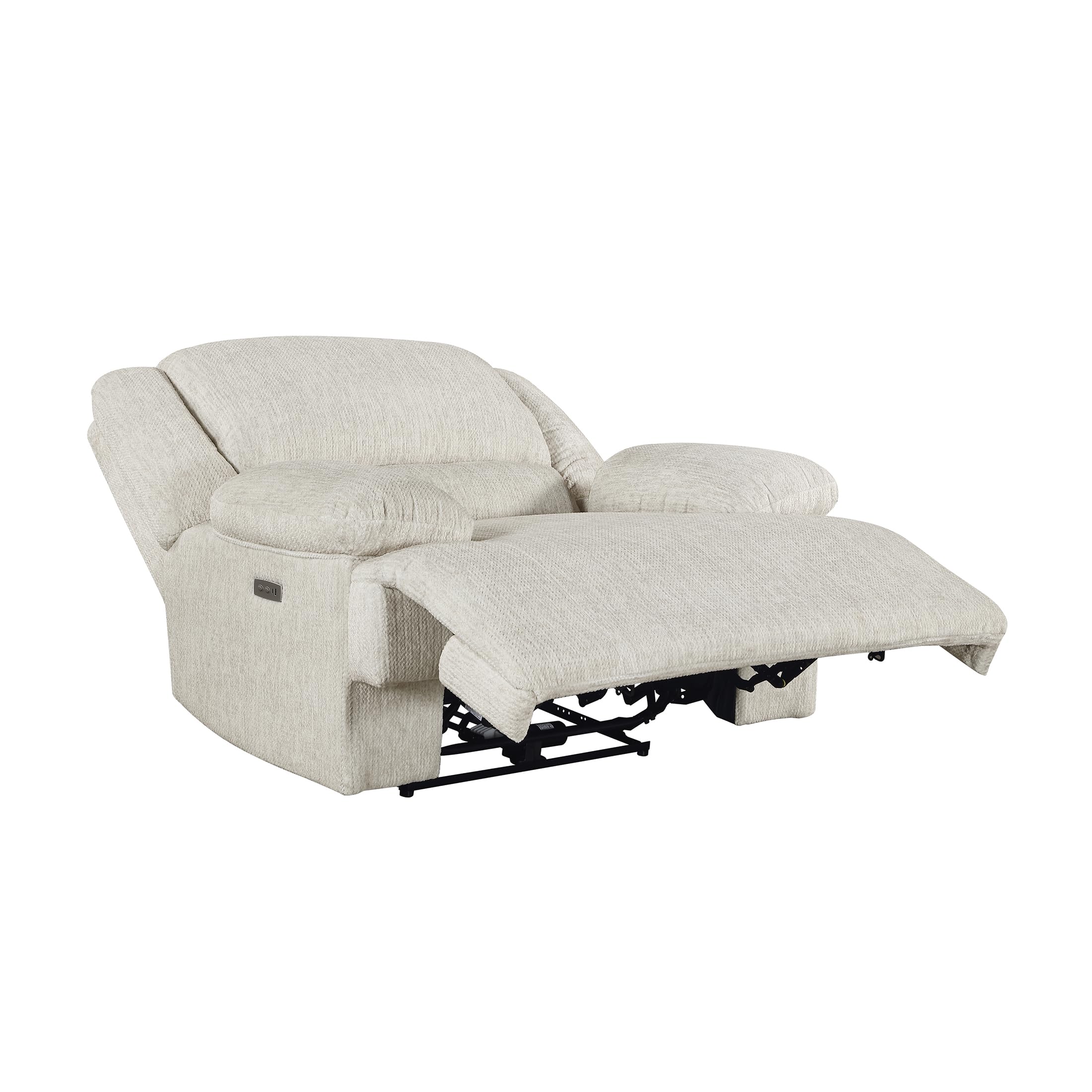 Lexicon Power Reclining Chair-Textured Microfiber Wall Hugger Recliner with Charging Ports, Pillow Top Arms, for Living Room/Theater Seating/Apartment, Easy Assembly, Vanilla Beige - Image 12