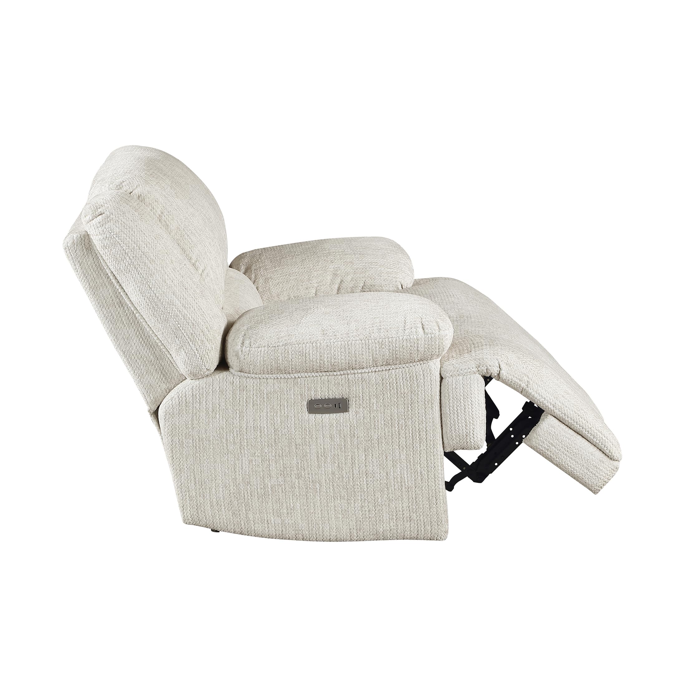 Lexicon Power Reclining Chair-Textured Microfiber Wall Hugger Recliner with Charging Ports, Pillow Top Arms, for Living Room/Theater Seating/Apartment, Easy Assembly, Vanilla Beige - Image 13
