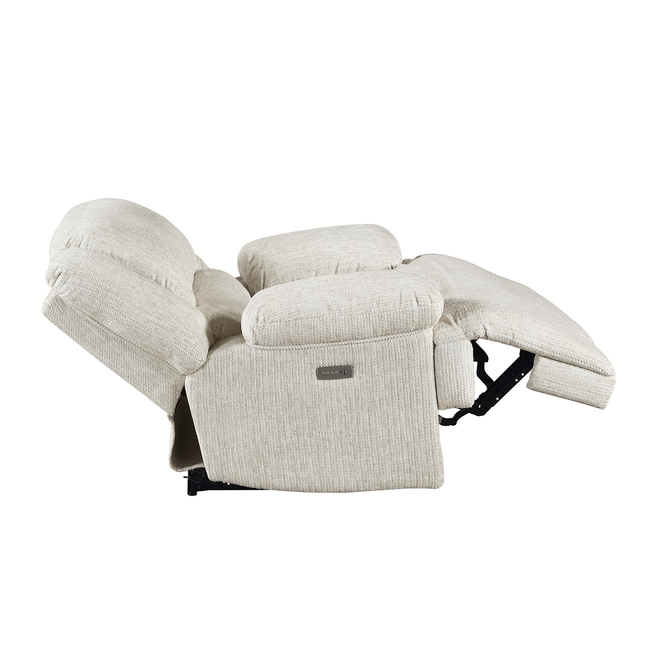 Lexicon Power Reclining Chair-Textured Microfiber Wall Hugger Recliner with Charging Ports, Pillow Top Arms, for Living Room/Theater Seating/Apartment, Easy Assembly, Vanilla Beige - Image 14