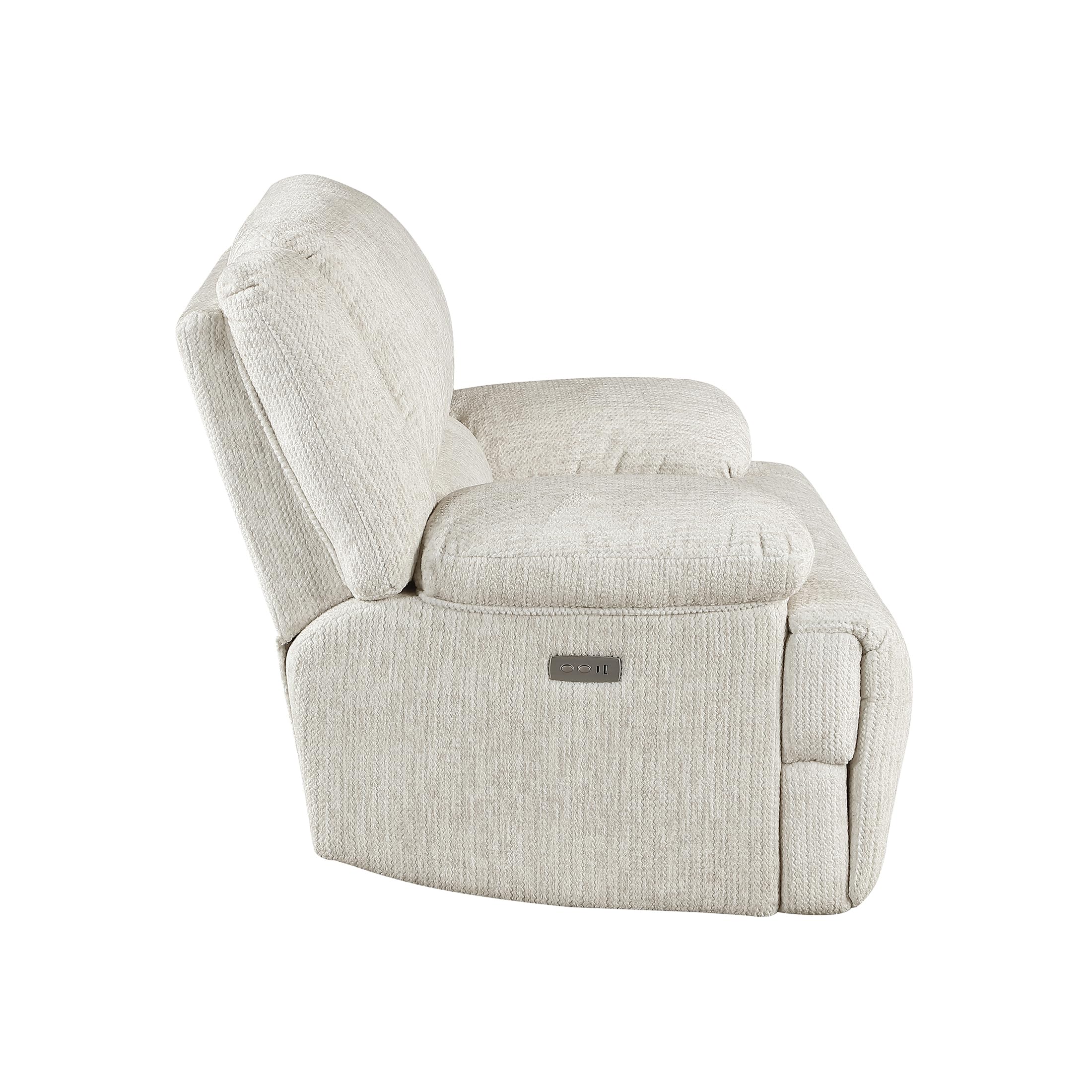 Lexicon Power Reclining Chair-Textured Microfiber Wall Hugger Recliner with Charging Ports, Pillow Top Arms, for Living Room/Theater Seating/Apartment, Easy Assembly, Vanilla Beige - Image 15