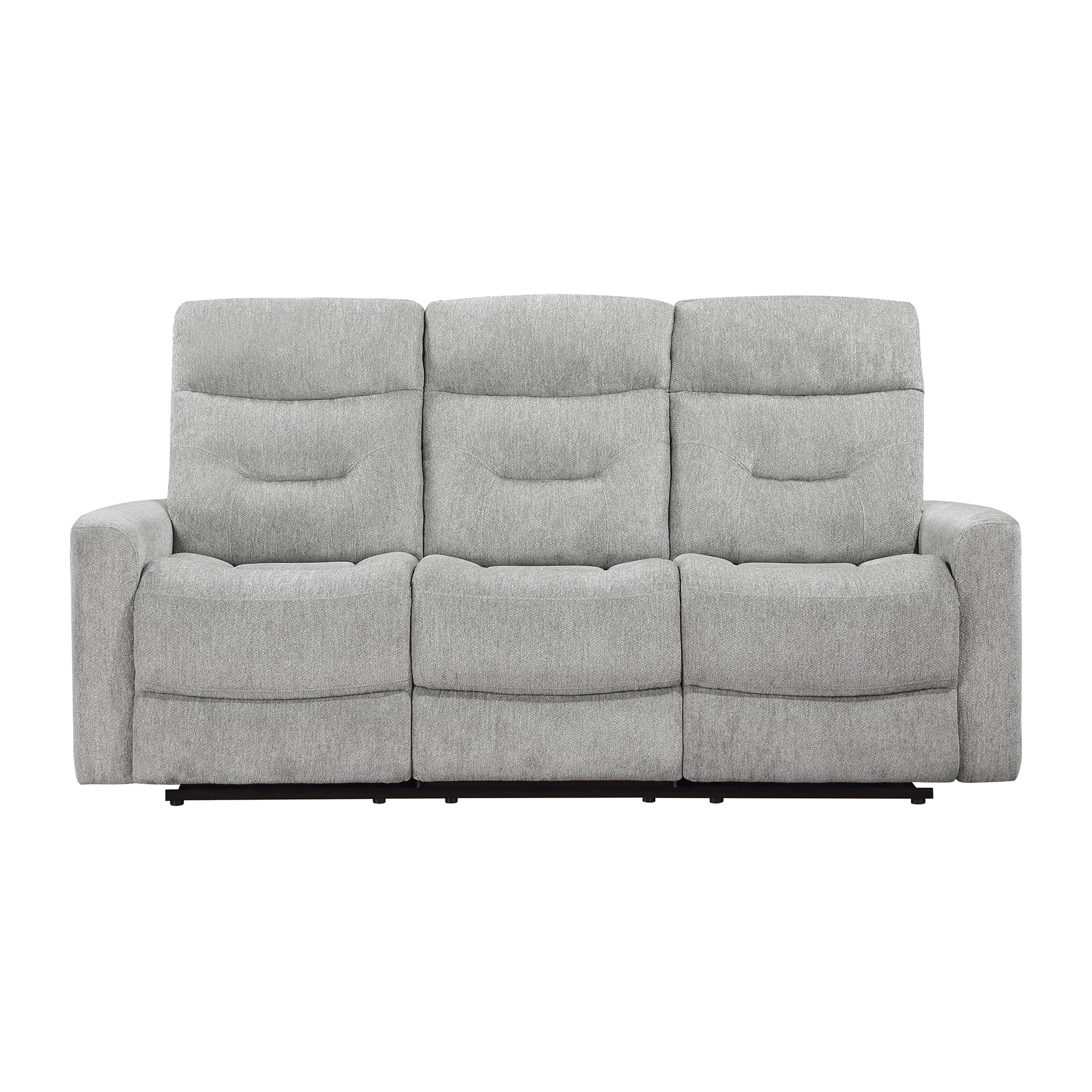 Lexicon Recliner Sofa for Living Room, Double Recliner RV Couch, Manual Wall Hugger Recliner Home Theater Seating Chenille Reclining Sofa, 81''W Sofa, Grey - Image 4