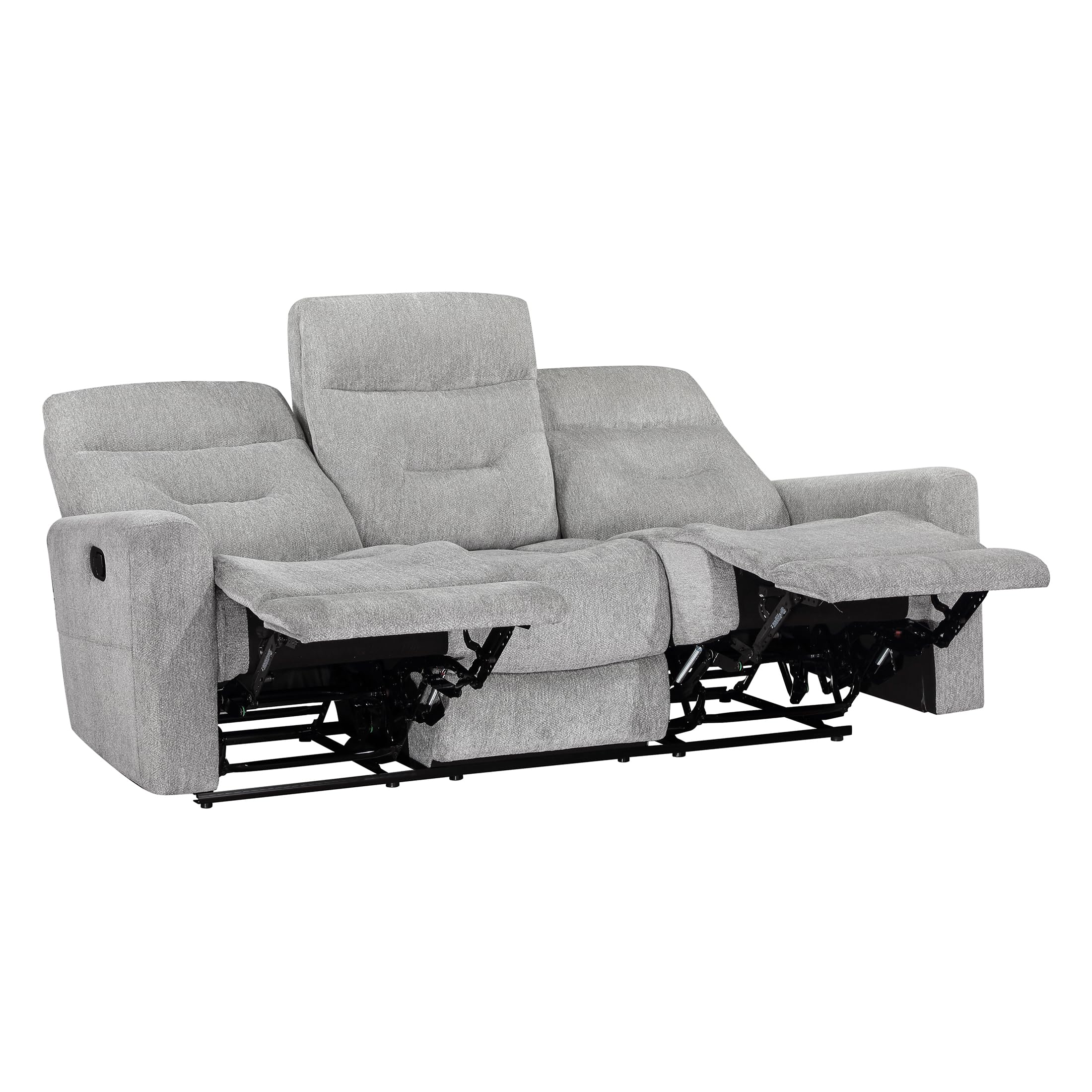 Lexicon Recliner Sofa for Living Room, Double Recliner RV Couch, Manual Wall Hugger Recliner Home Theater Seating Chenille Reclining Sofa, 81''W Sofa, Grey - Image 5