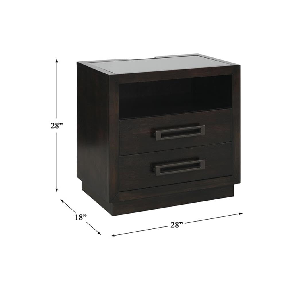 Lexicon Samiah 2-Drawer Nightstand, Charcoal - Image 3