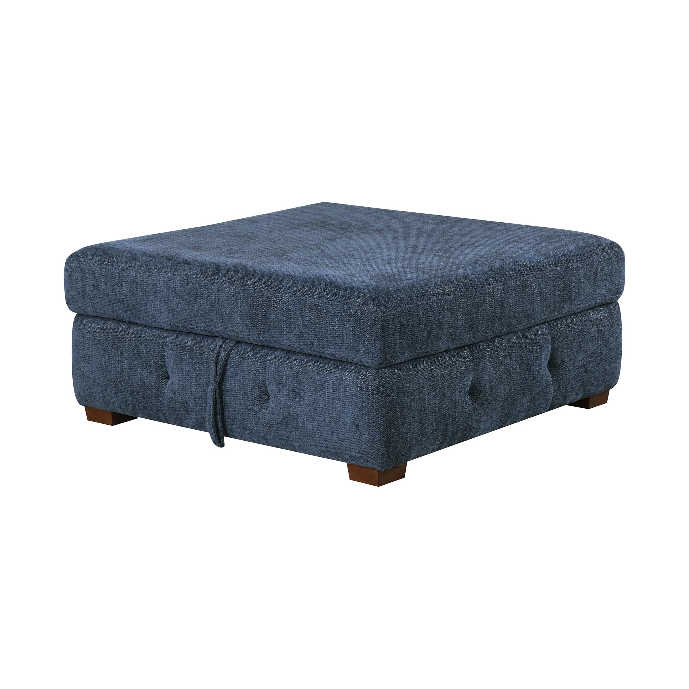 Lexicon Sectional Couches for Living Room, Chenille Fabric Sleeper Sofa, L Shape Sectional Couch with Left Storage Chaise and Pull Out Sofa Bed, 3 Seater with Ottoman, Blue - Image 12
