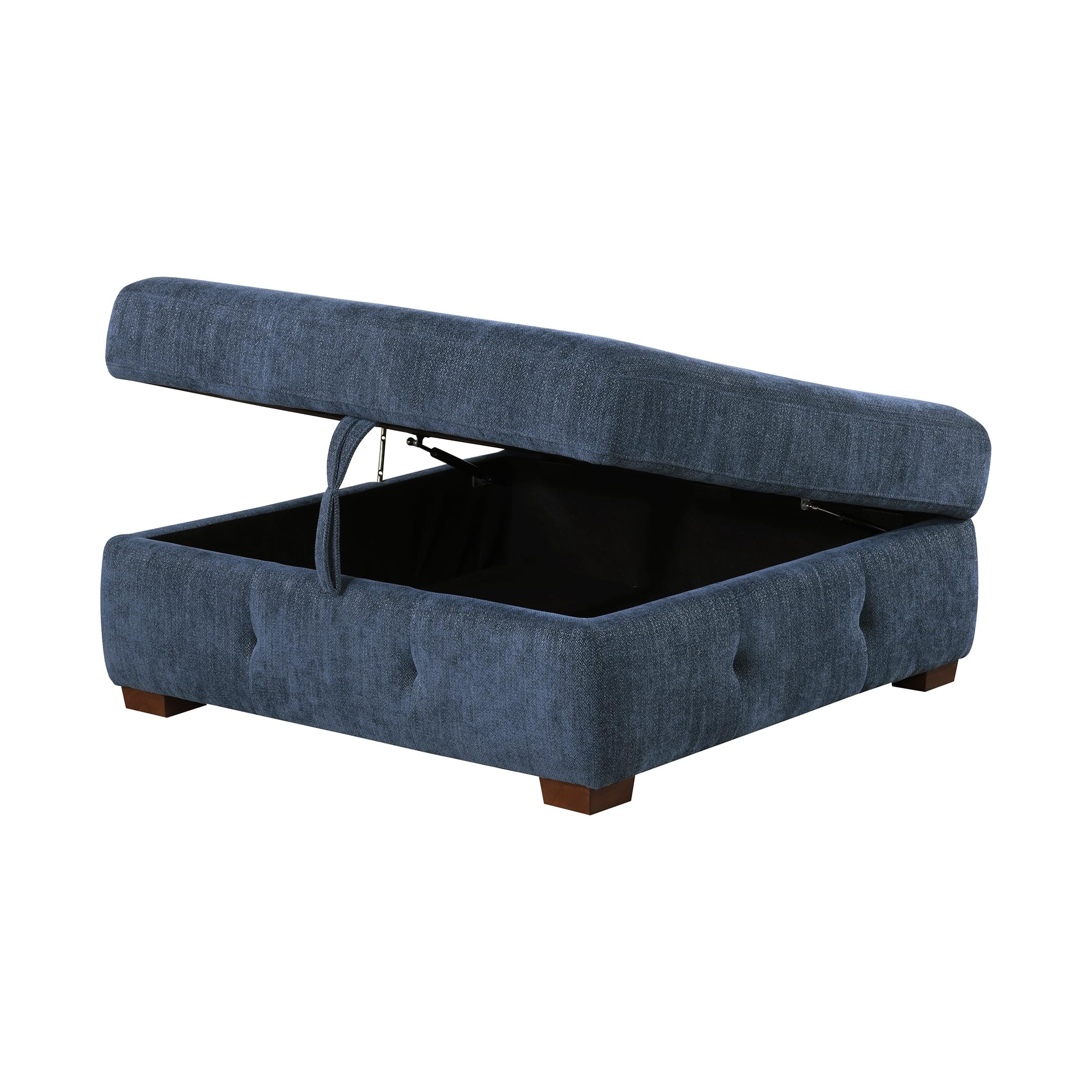 Lexicon Sectional Couches for Living Room, Chenille Fabric Sleeper Sofa, L Shape Sectional Couch with Left Storage Chaise and Pull Out Sofa Bed, 3 Seater with Ottoman, Blue - Image 14