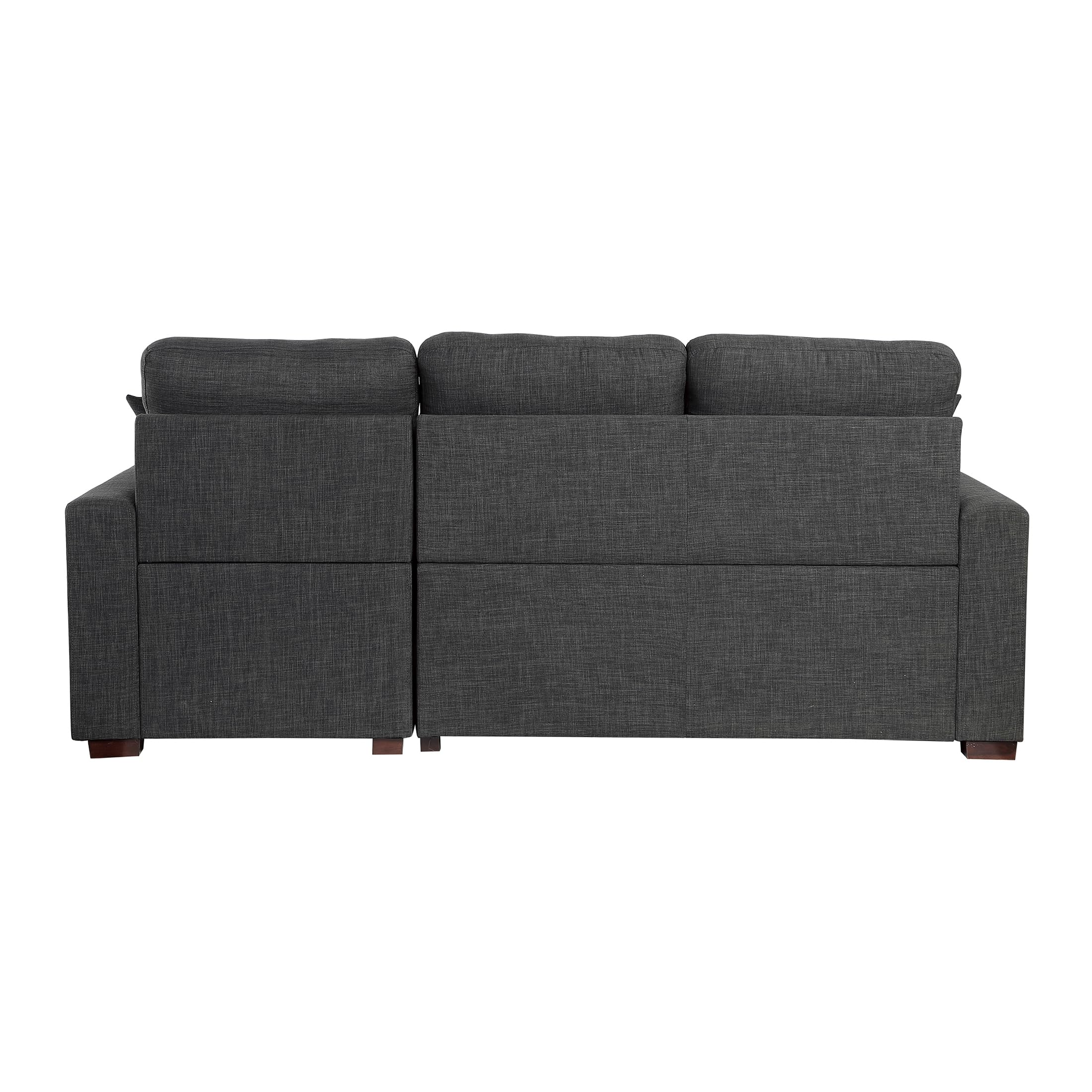 Lexicon Sectional Couches for Living Room, L Shaped Couch with Right Storage Chaise and Pull Out Sofa Bed, Sleeper Sofa, Sectional Sleeper Sofa Bed, Textured Fabric Chaise Lounge Sofa, Dark Gray - Image 8