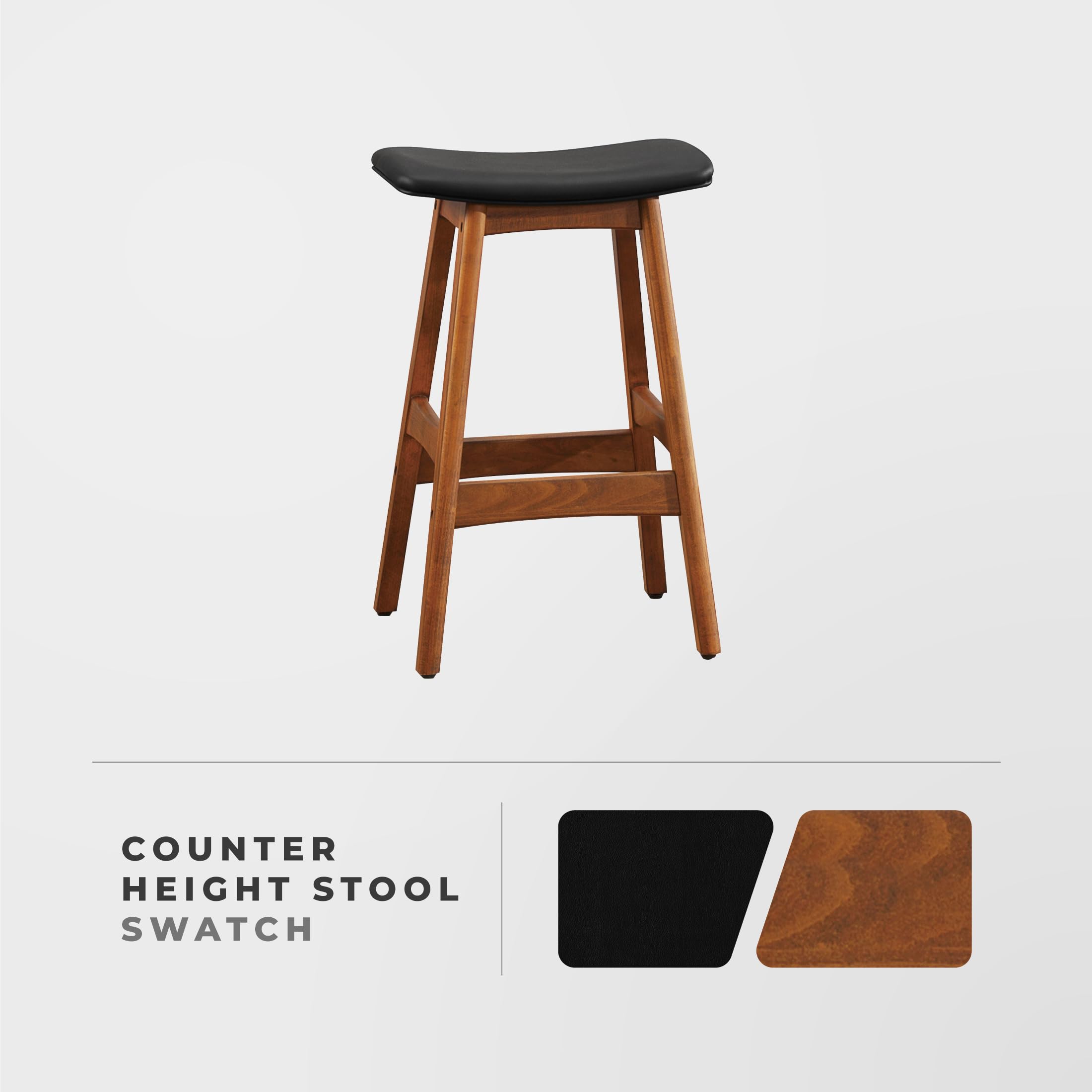 Lexicon Springfield Saddle Seat Counter Height Stool (Set of 2), 25" SH, Matte Black - Image 5