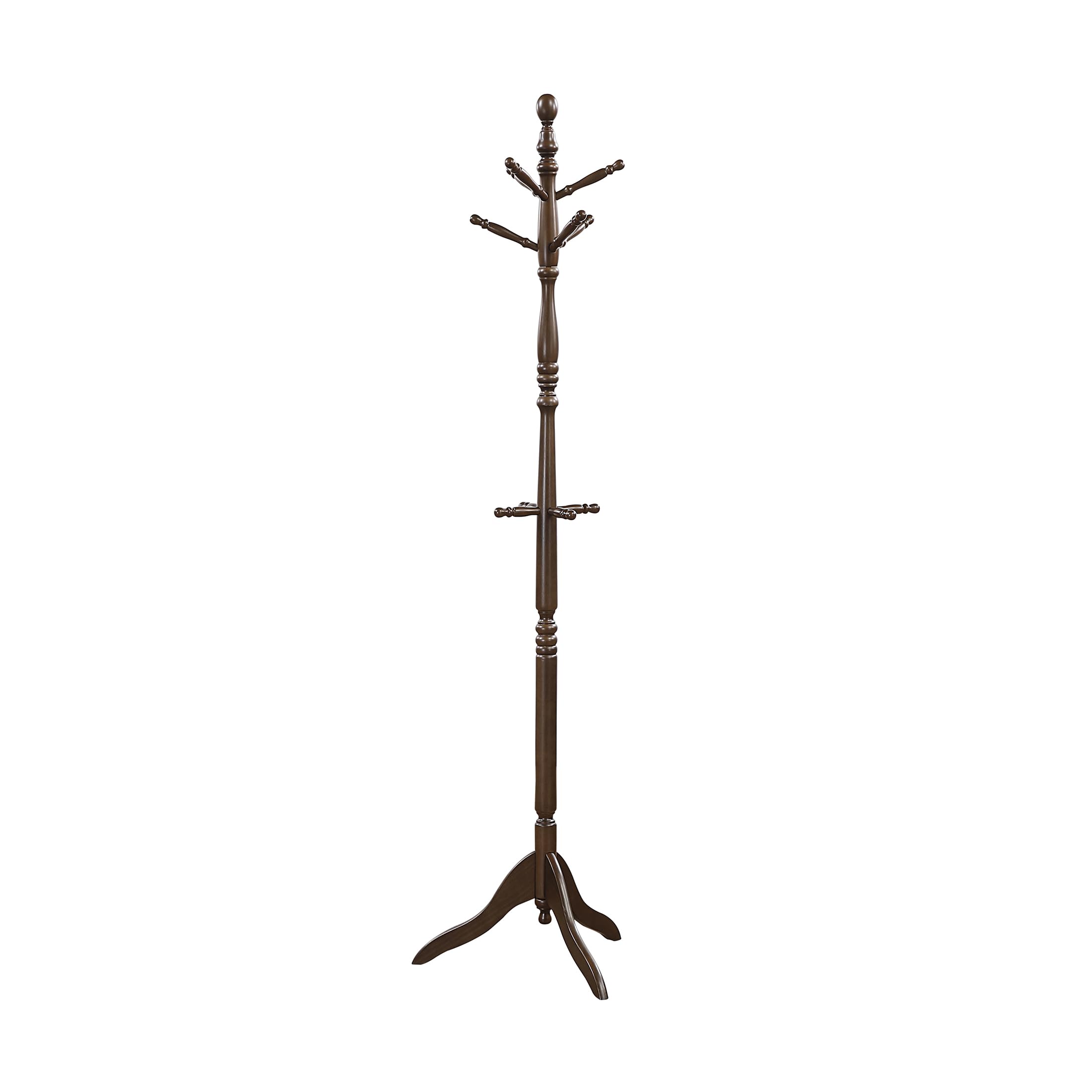 Lexicon Sturdy Solid Wood Coat Rack Stand with 10 Hanging Hooks for Hats,Scarves, Handbags, 3-Tier Wooden Coat Rack Freestanding Tree Used in Bedroom, Entryway, Hallway, Office, Dark Brown - Image 5