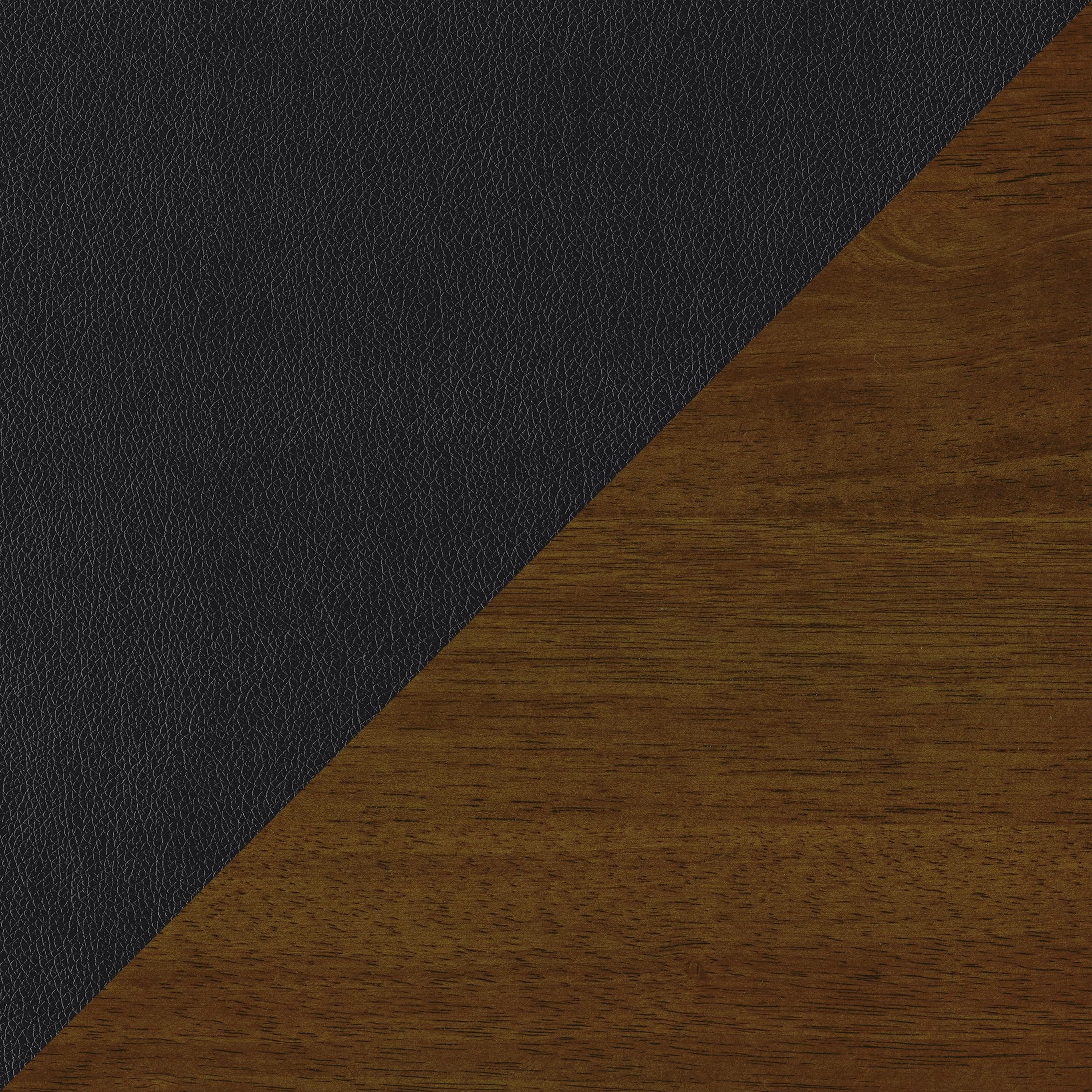 Lexicon Swivel Bar Stools Set of 2, Bar Height Stools for Kitchen Island, Kitchen Stools with Backs, Chestnut Finish and Black Faux Leather Cushion Seat - Image 8