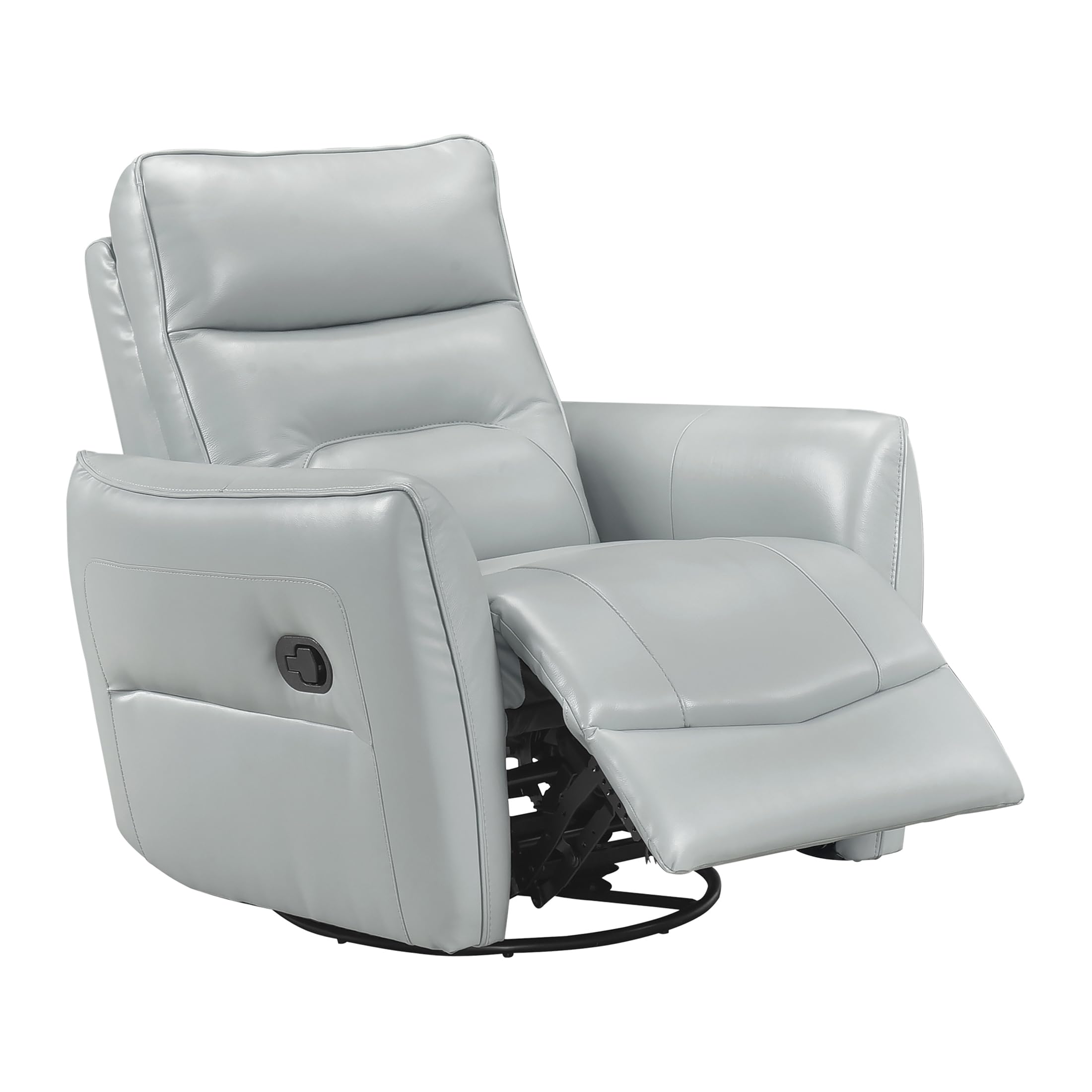 Lexicon Swivel Glider Reclining Chair, Top Grain Leather Match Manual Recliner, Comfy Nursery Glider Recliner, Swivel Reclining Chair for Living Room/Office/Bedroom/Apartment, Aqua - Image 11