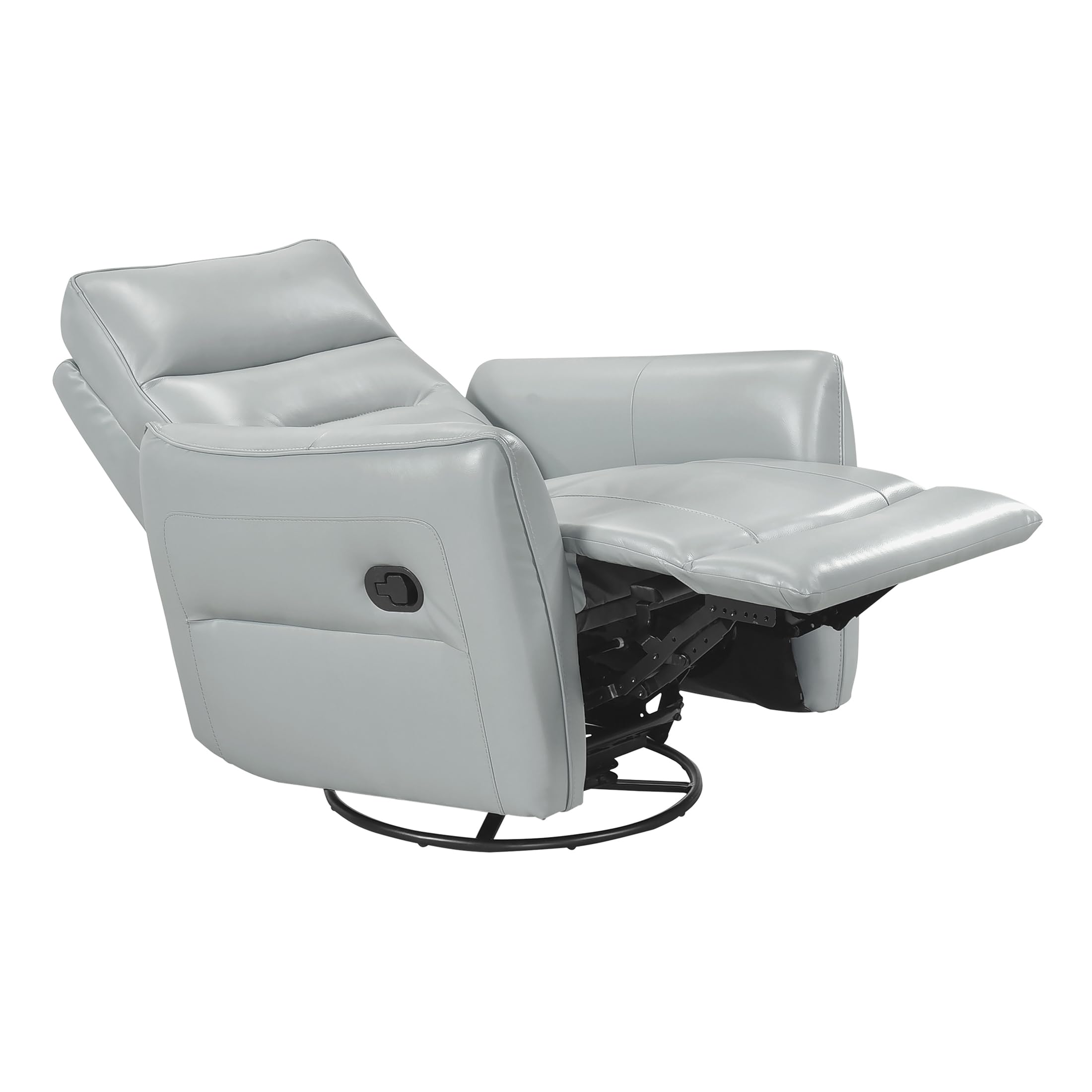 Lexicon Swivel Glider Reclining Chair, Top Grain Leather Match Manual Recliner, Comfy Nursery Glider Recliner, Swivel Reclining Chair for Living Room/Office/Bedroom/Apartment, Aqua - Image 12