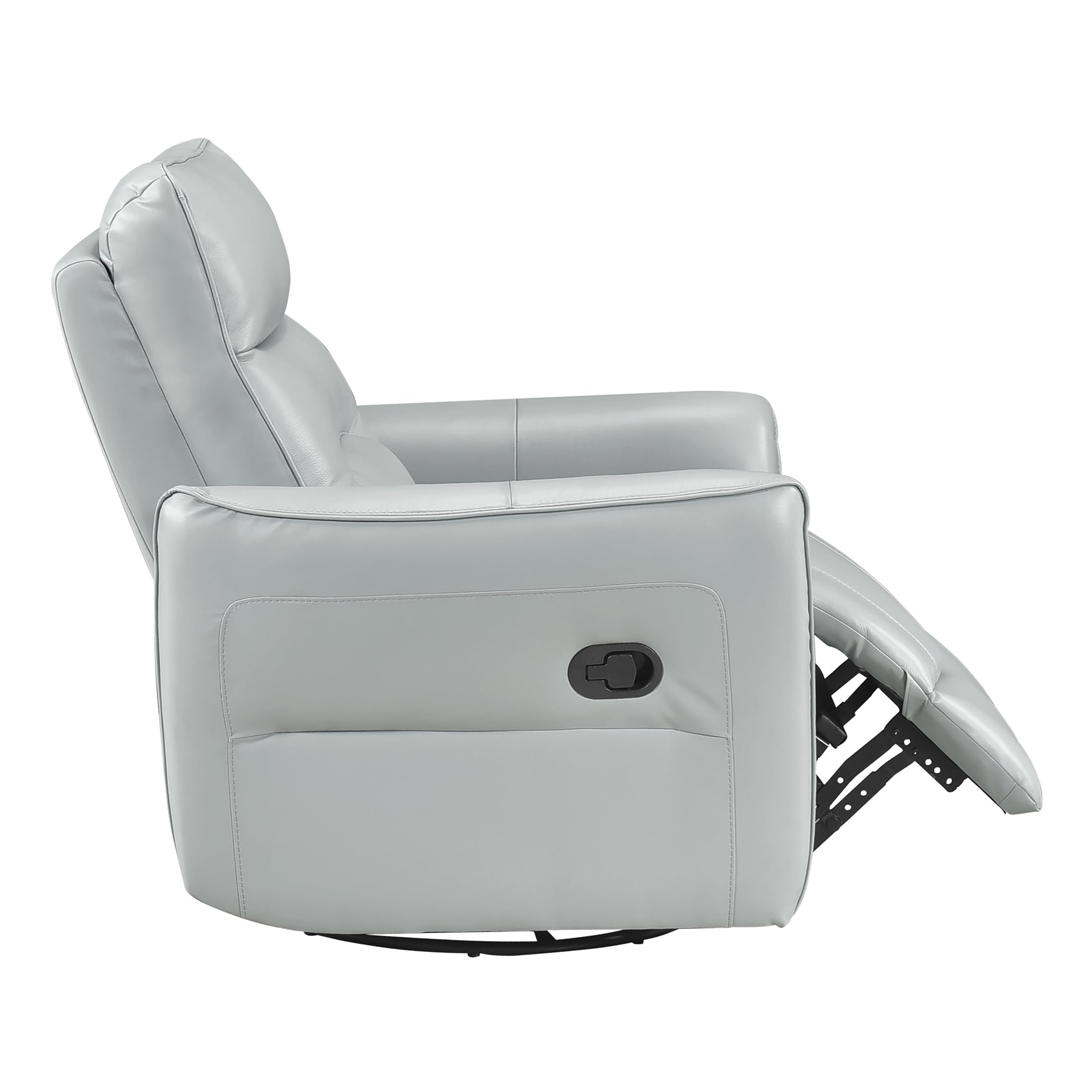 Lexicon Swivel Glider Reclining Chair, Top Grain Leather Match Manual Recliner, Comfy Nursery Glider Recliner, Swivel Reclining Chair for Living Room/Office/Bedroom/Apartment, Aqua - Image 13