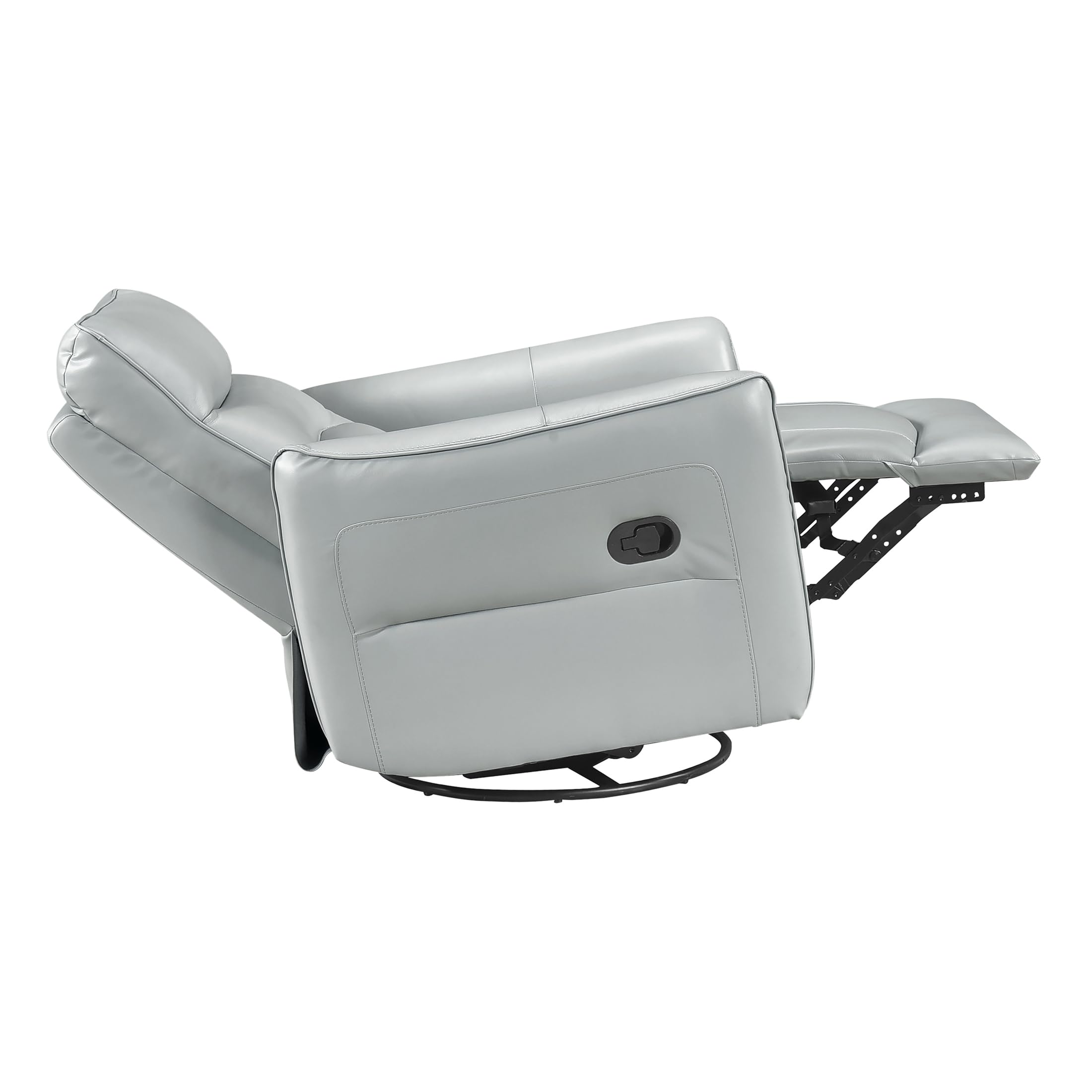 Lexicon Swivel Glider Reclining Chair, Top Grain Leather Match Manual Recliner, Comfy Nursery Glider Recliner, Swivel Reclining Chair for Living Room/Office/Bedroom/Apartment, Aqua - Image 14