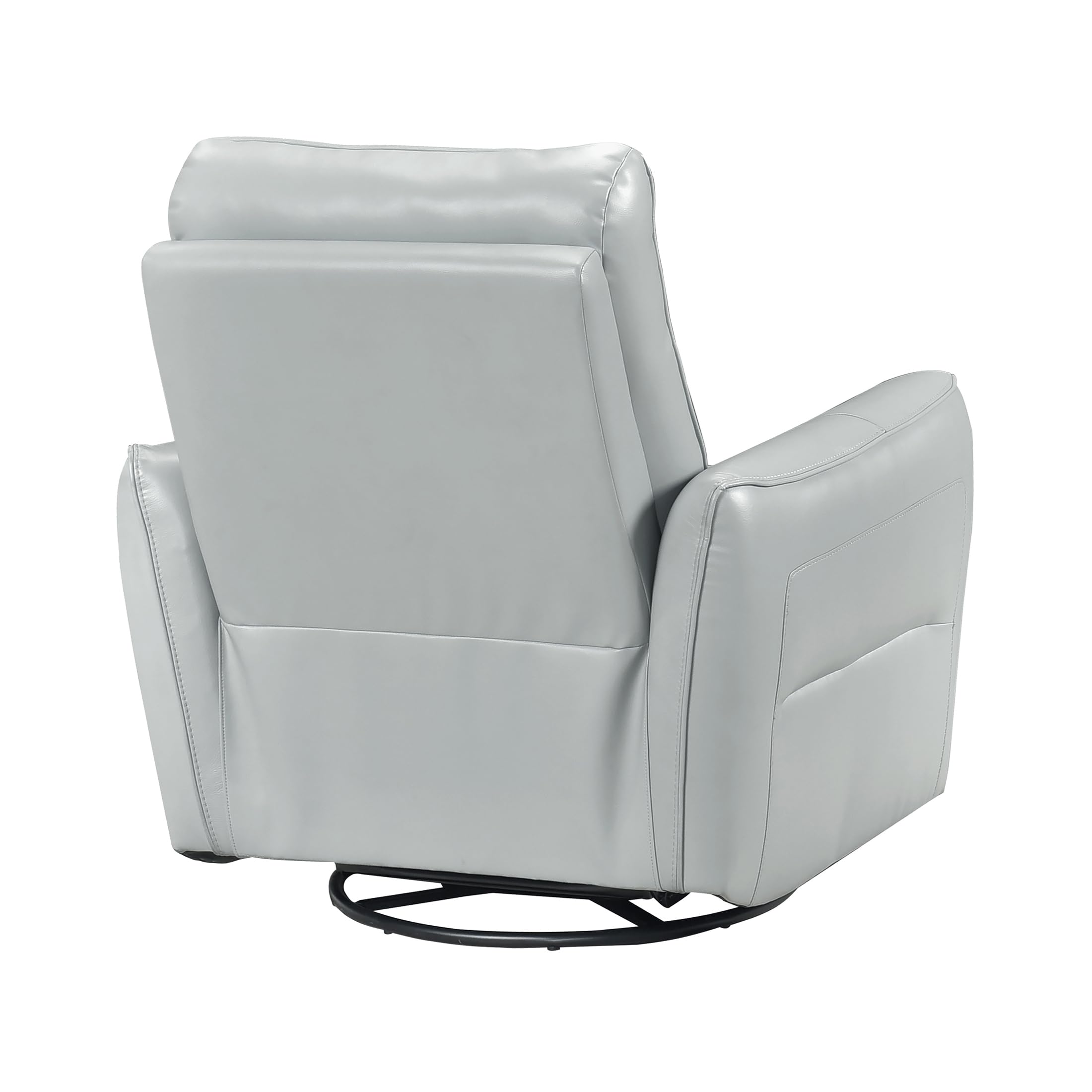 Lexicon Swivel Glider Reclining Chair, Top Grain Leather Match Manual Recliner, Comfy Nursery Glider Recliner, Swivel Reclining Chair for Living Room/Office/Bedroom/Apartment, Aqua - Image 15