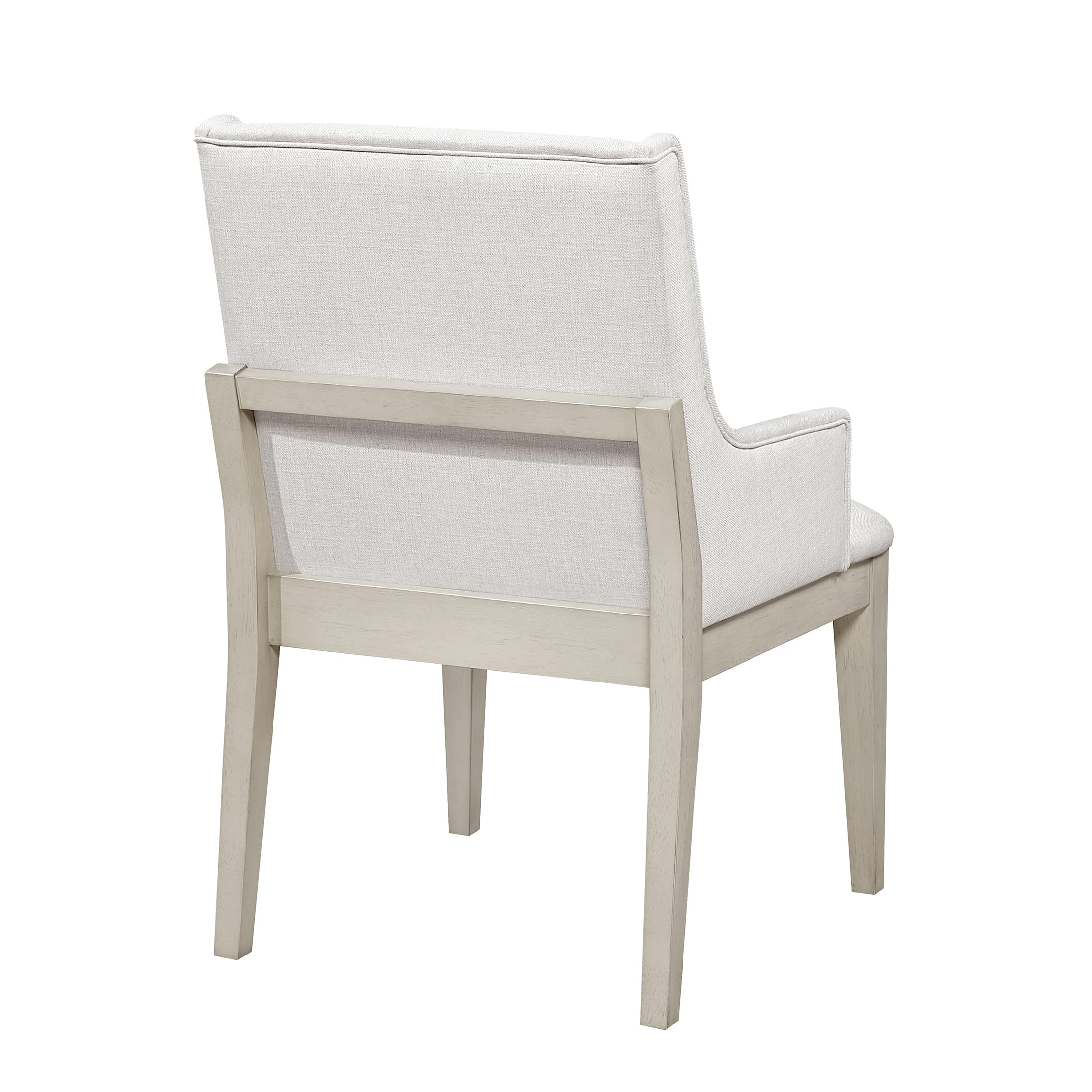 Lexicon Upholstered Dining Chairs Set of 2 - Antique White Sturdy Solid Wood Frame, Sloped Arm, Textured Fabric Upholstered Kitchen Arm Chairs for Dining Room, Living Room, Assembly Required, Ivory - Image 9