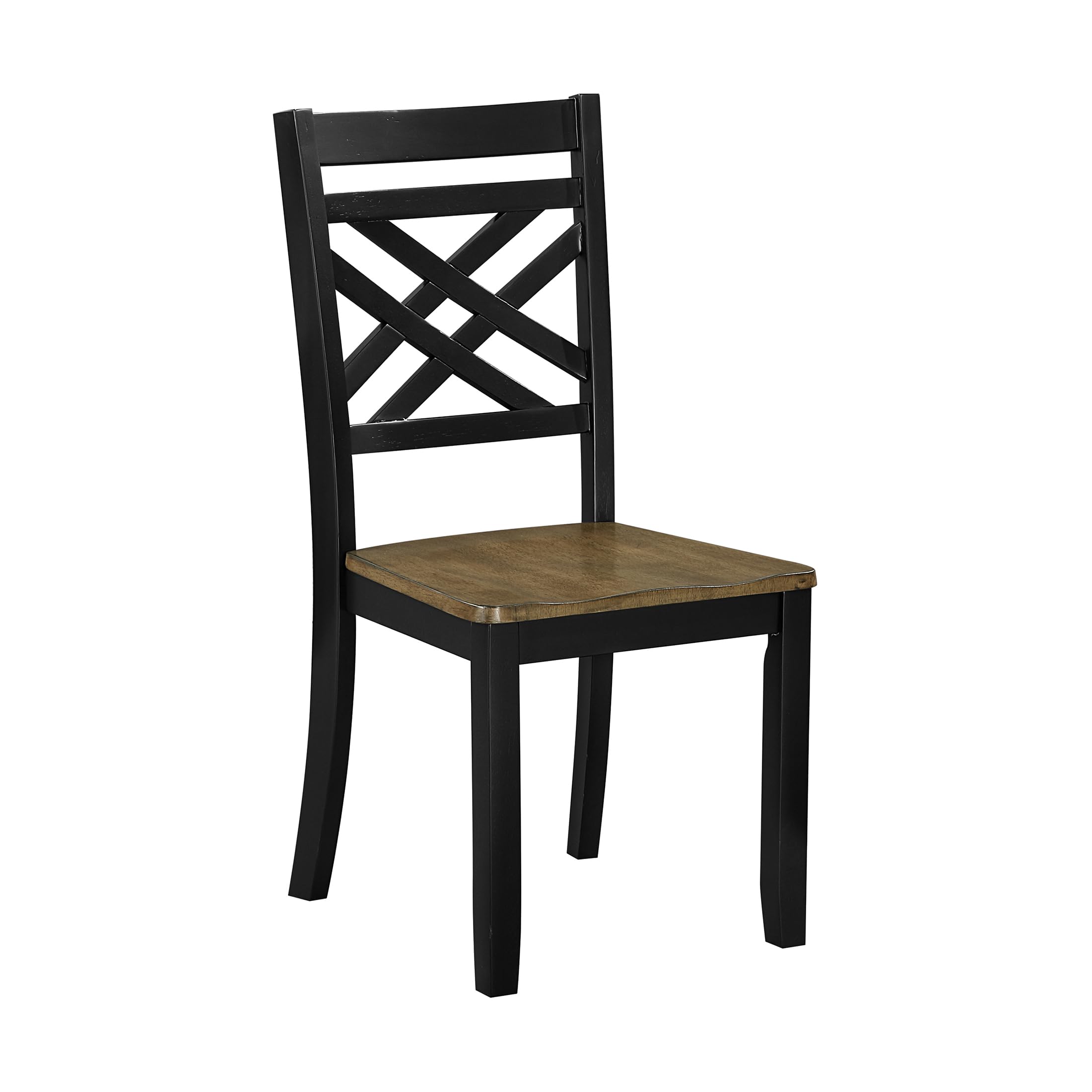 Lexicon Wooden Dining Chairs Set of 2 - Sturdy Solid Wood Frame, Cottage Cross Back, Modern Wood Armless Kitchen Chairs for Dining Room, Kitchen, Assembly Required, Two-Tone Finish (Brown and Black) - Image 8